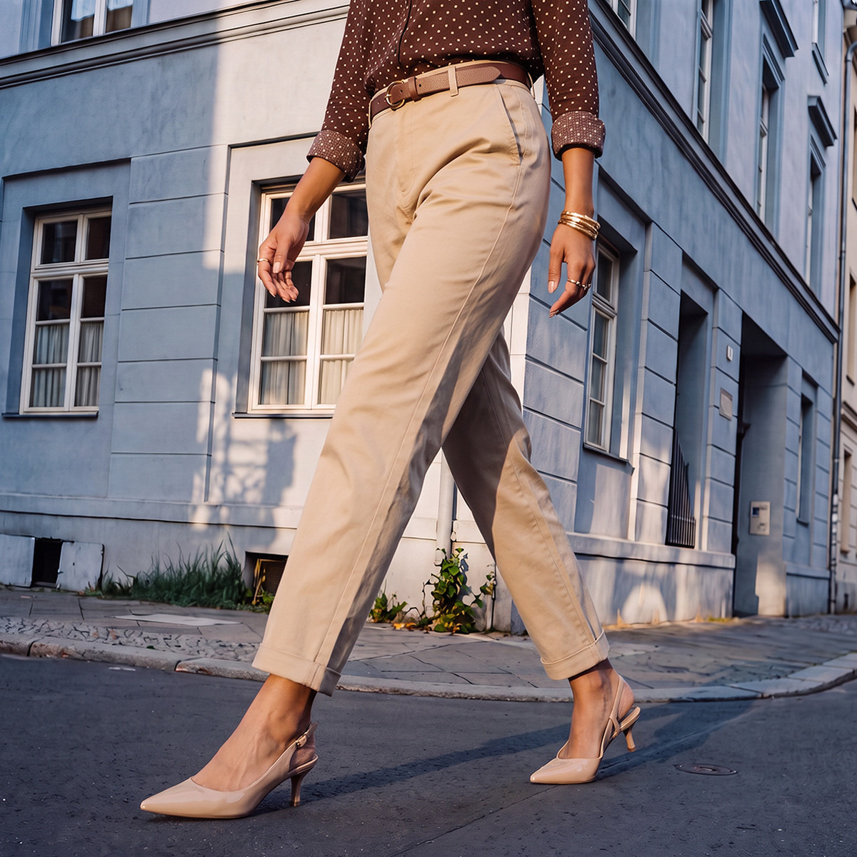 Splash Basics Relaxed Fit Trousers with Belt-women-clothing-trousers-image-1