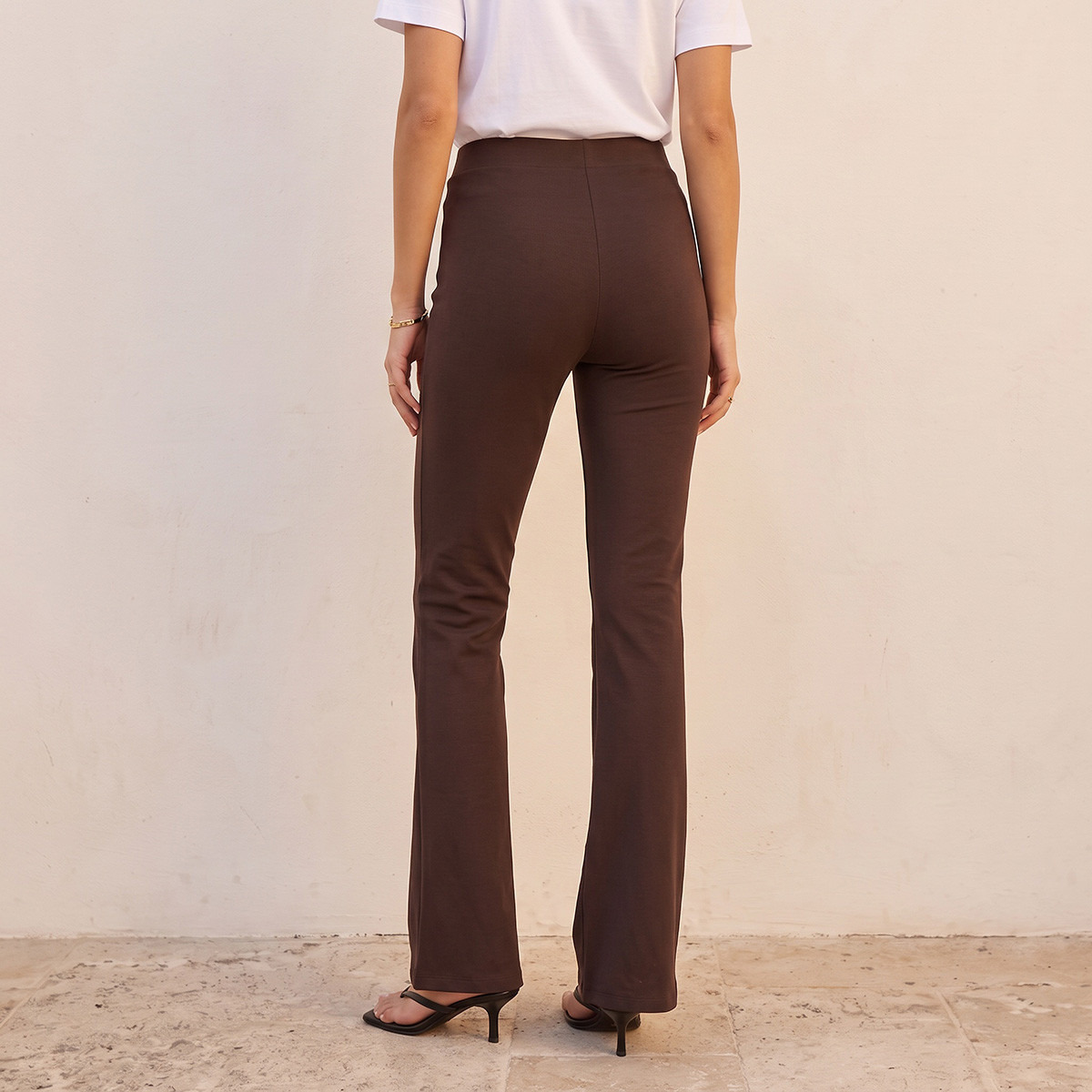 Splash Basics High Rise Leggings with Flared Hem-women-clothing-leggings-image-3