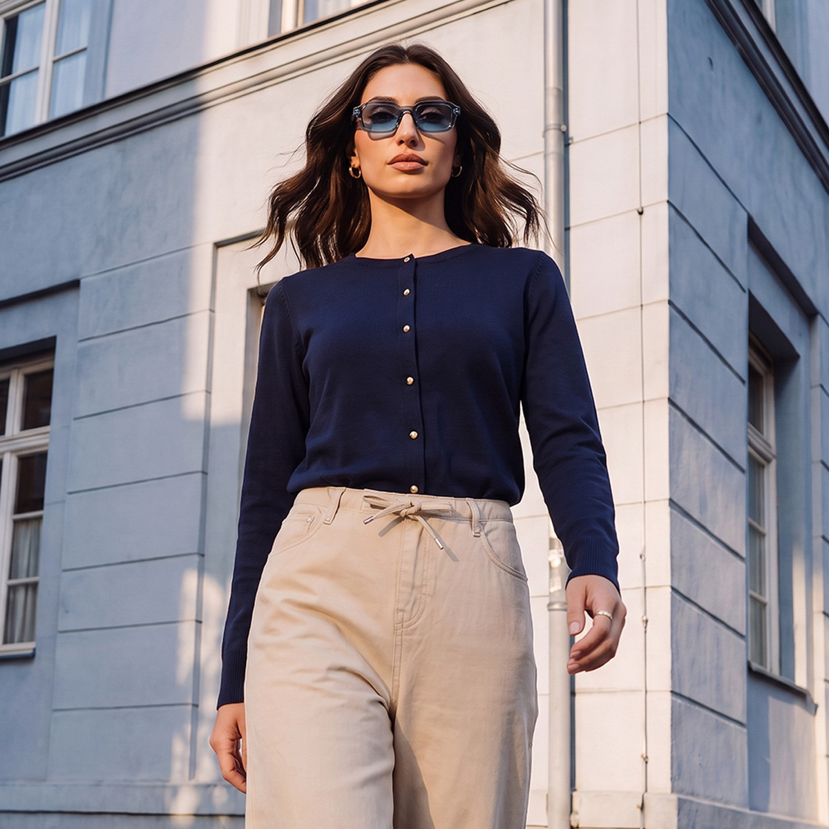 Splash Basics Round Neck Cardigan-women-winterwear-cardigansandjumpers-cardigans-image-1