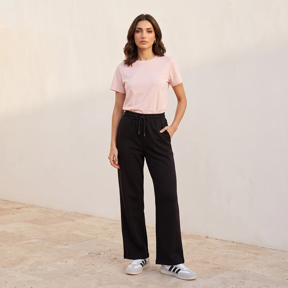 Plain Crew Neck T-shirt-women-clothing-tshirts-image-2