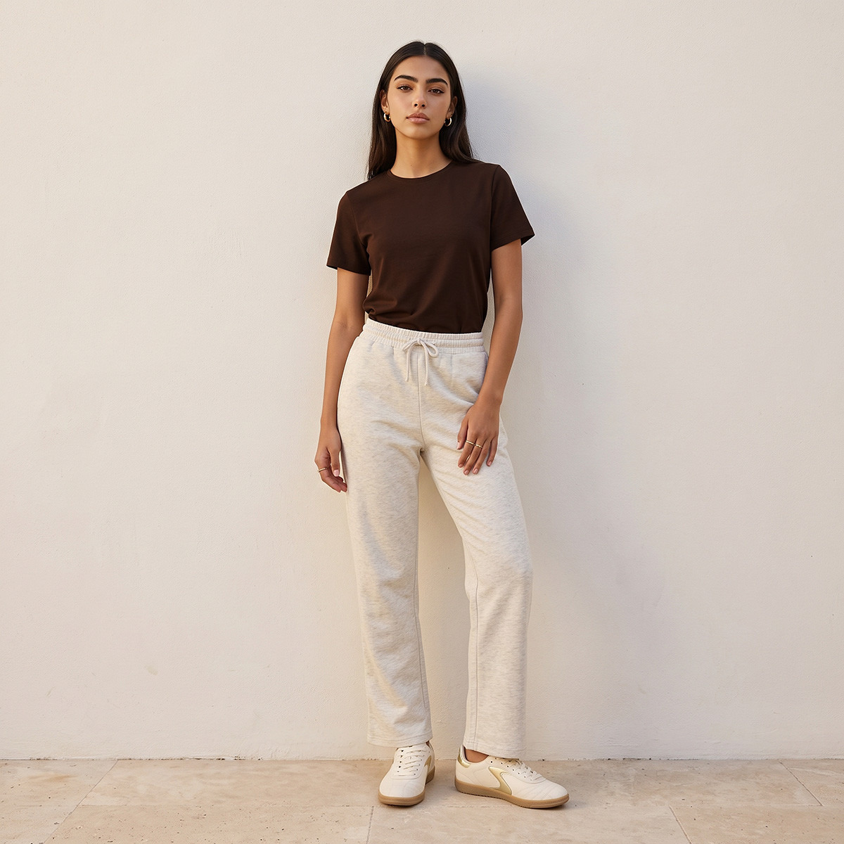 Plain Crew Neck T-shirt-women-clothing-tshirts-image-1
