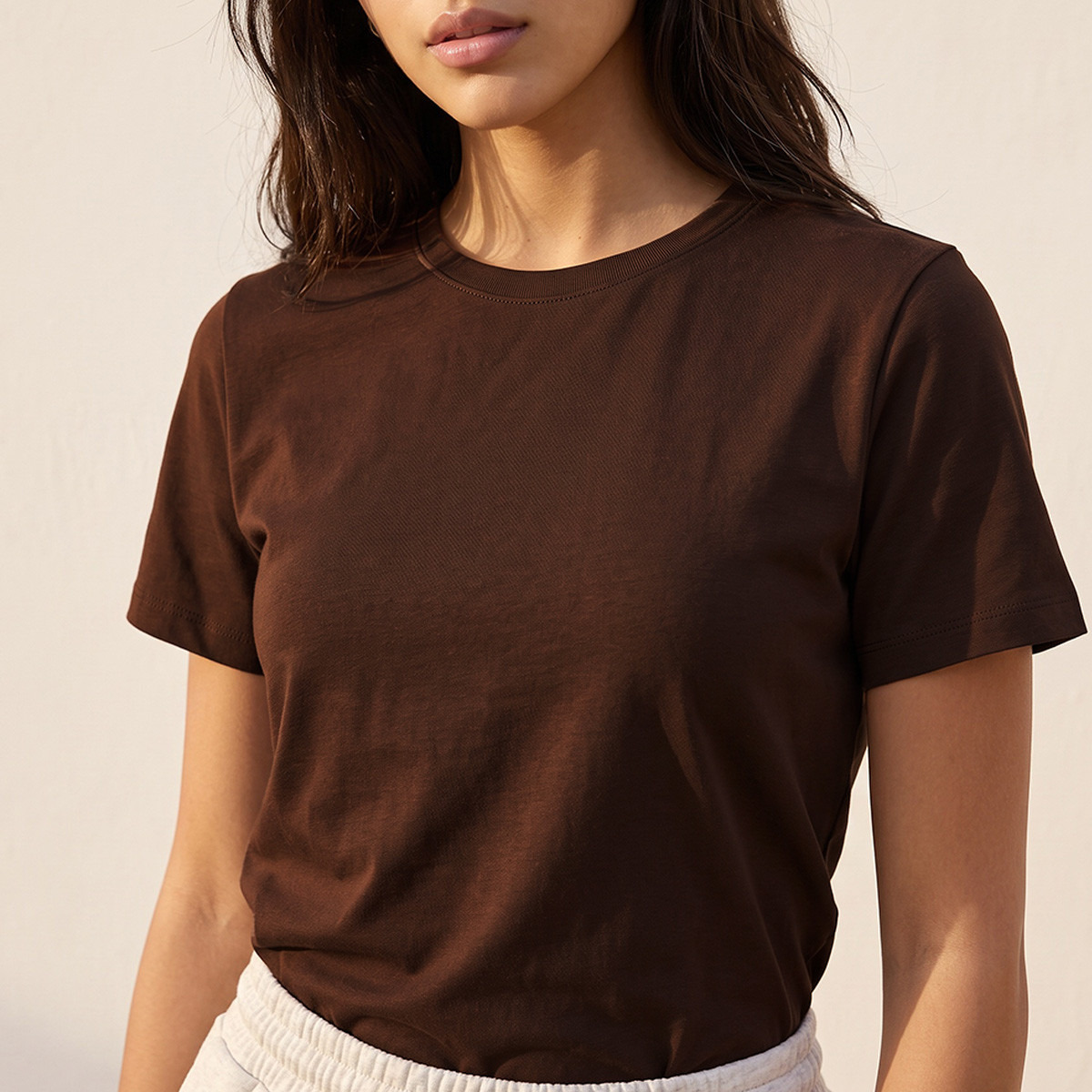 Plain Crew Neck T-shirt-women-clothing-tshirts-image-4