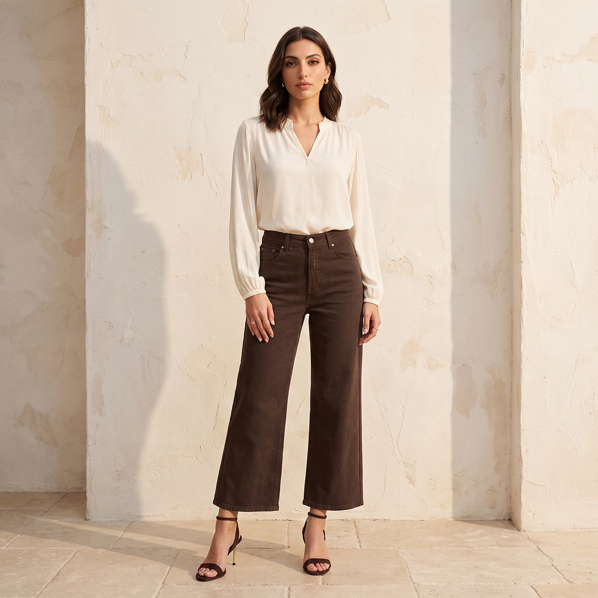Splash Basics Viscose Top with Cuffed Sleeves-women-clothing-shirtsandblouses-blouses-image-2