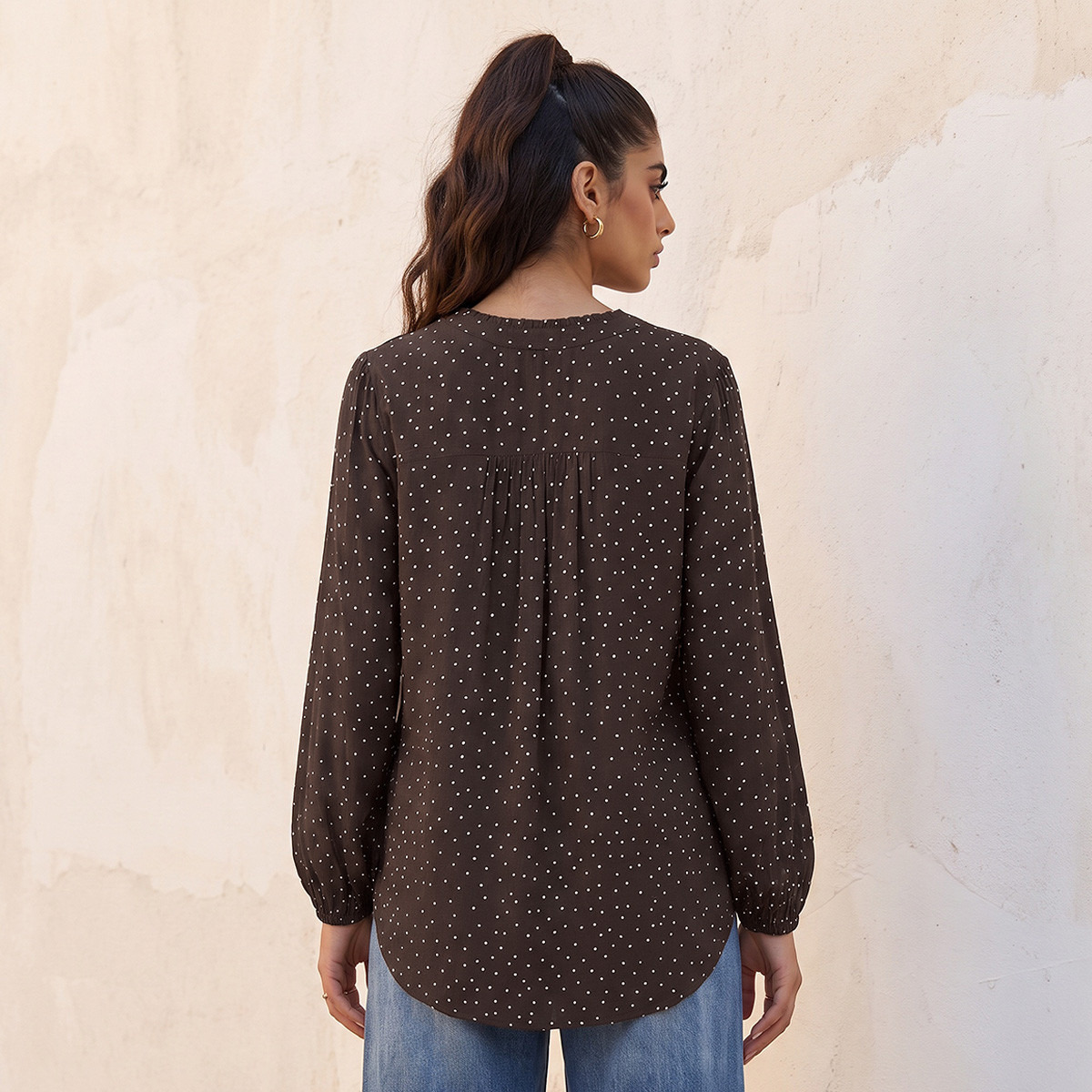 Splash Basics Viscose Top with Polka Dot Print-women-clothing-shirtsandblouses-blouses-image-3