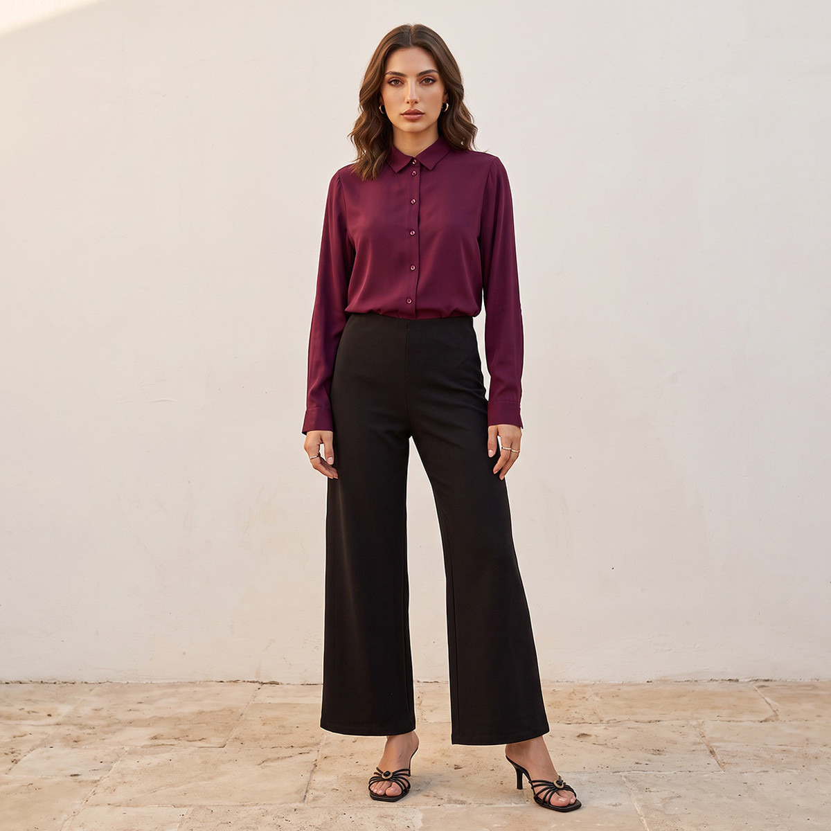 قميص فيسكوز بثنية مقلوبة من سبلاش بيسكس-women-clothing-shirtsandblouses-shirts-image-2