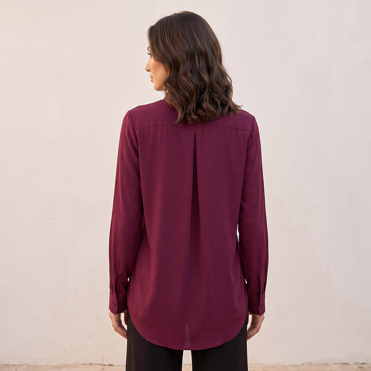قميص فيسكوز بثنية مقلوبة من سبلاش بيسكس-women-clothing-shirtsandblouses-shirts-image-3