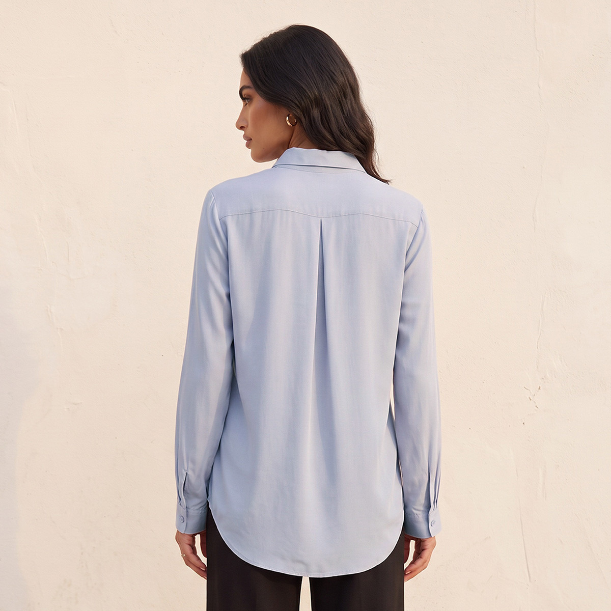 قميص فيسكوز بثنية مقلوبة من سبلاش بيسكس-women-clothing-shirtsandblouses-shirts-image-3
