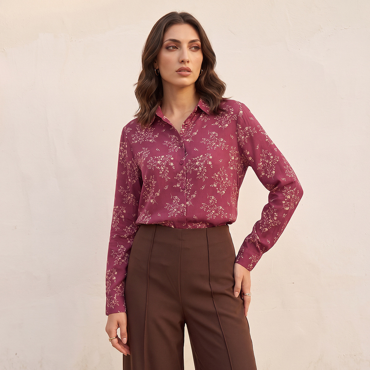 Splash Basics Viscose Printed Shirt with High-Low Hem-women-clothing-shirtsandblouses-shirts-image-1