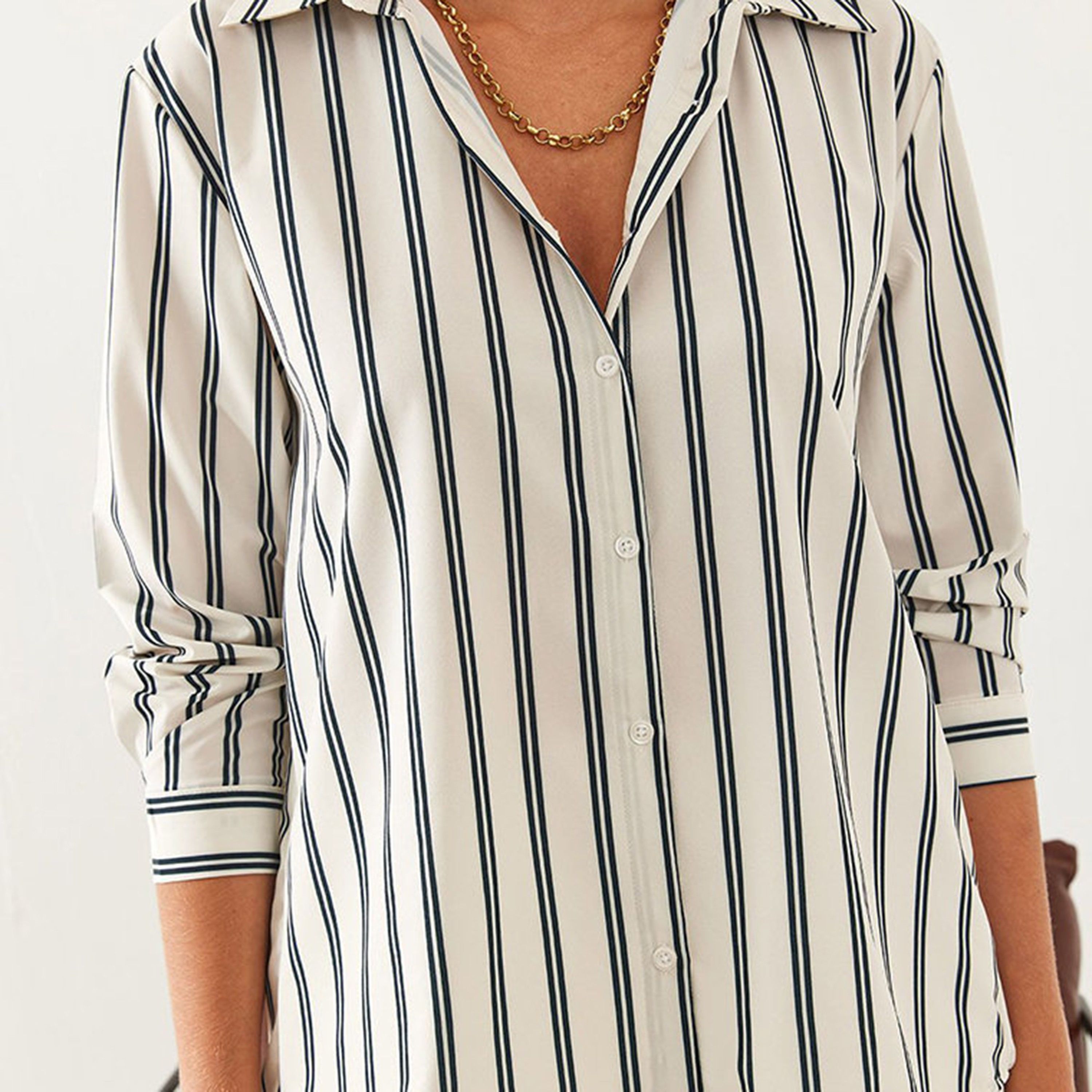 White Striped Collared Women's Shirt-women-clothing-shirtsandblouses-shirts-image-6