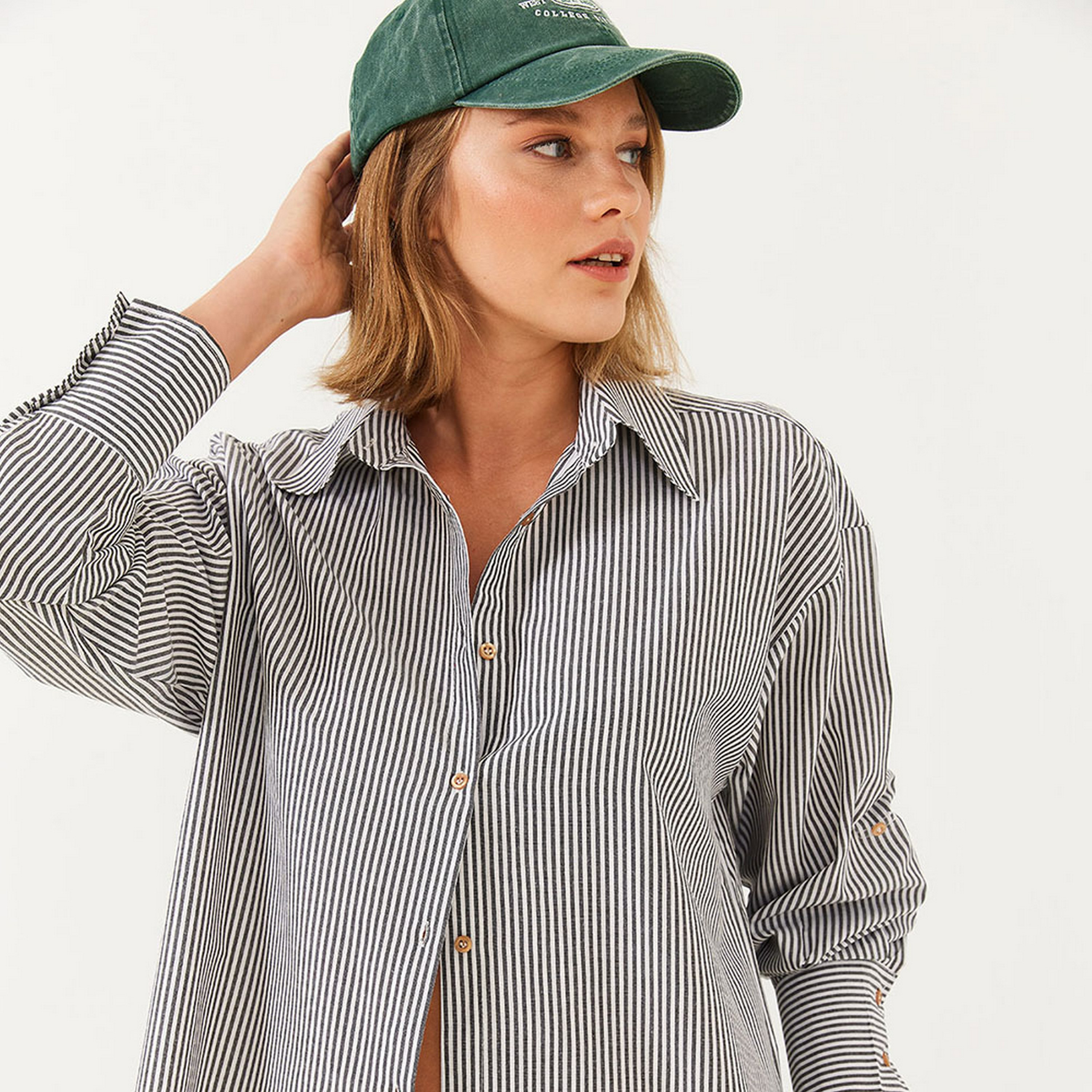 Bianco Lucci Stripes Collared Dropped Sleeves Women's Shirt-women-clothing-shirtsandblouses-shirts-image-13