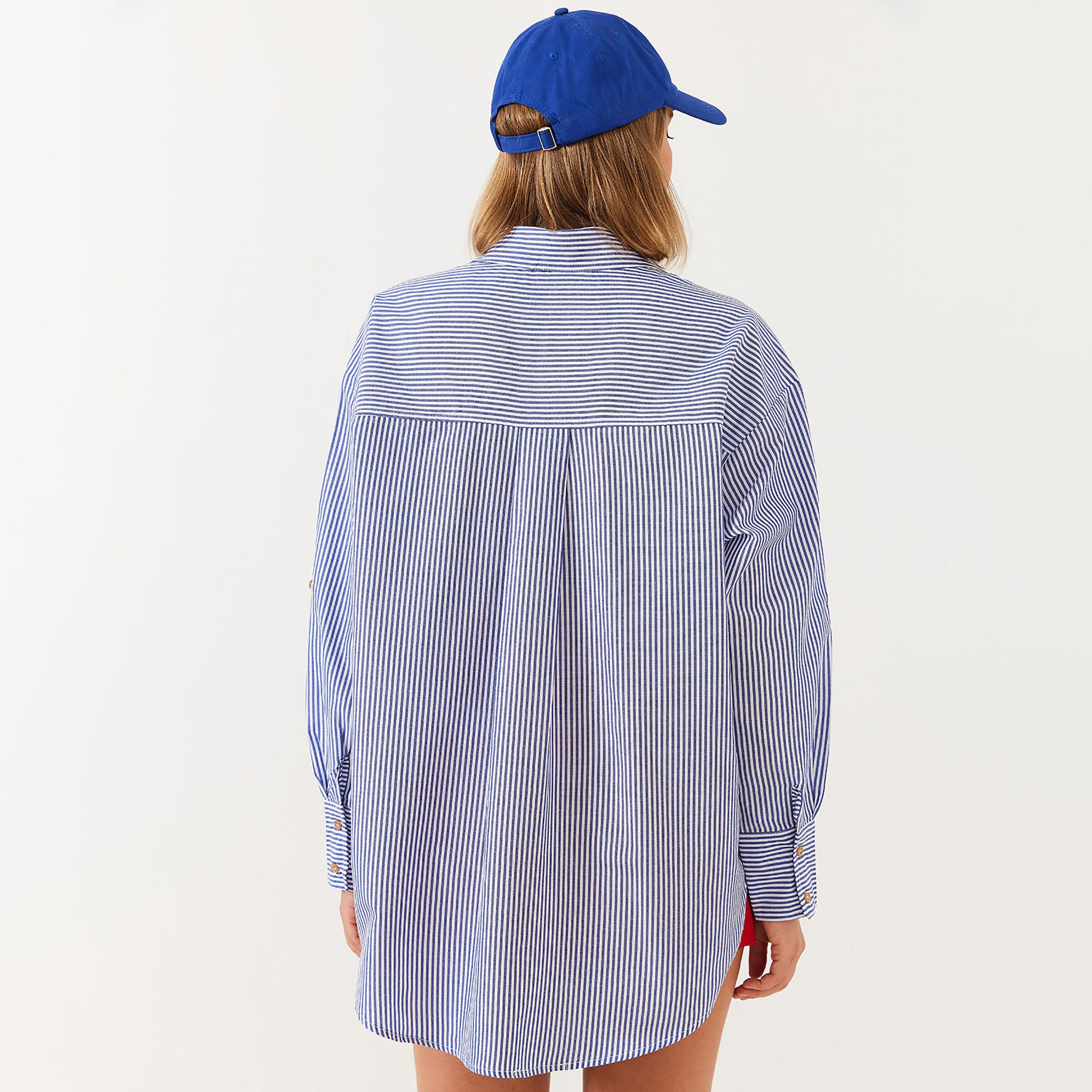 قميص نسائي مخطط بأكمام منسدلة وياقة من بيانكو لوتشي-women-clothing-shirtsandblouses-shirts-image-3