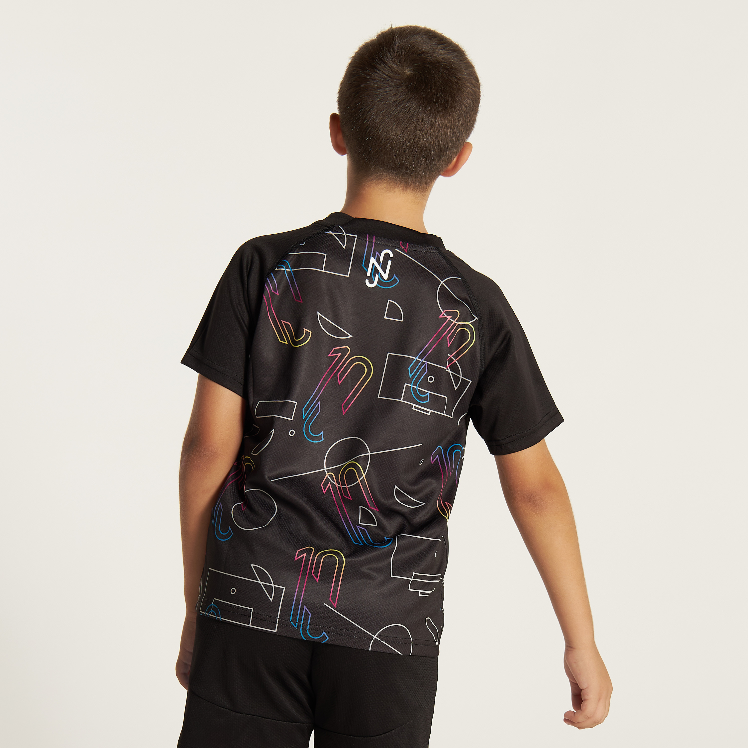 PUMA Printed V-neck T-shirt with Short Sleeves-sports-boys-clothing-tops-image-4