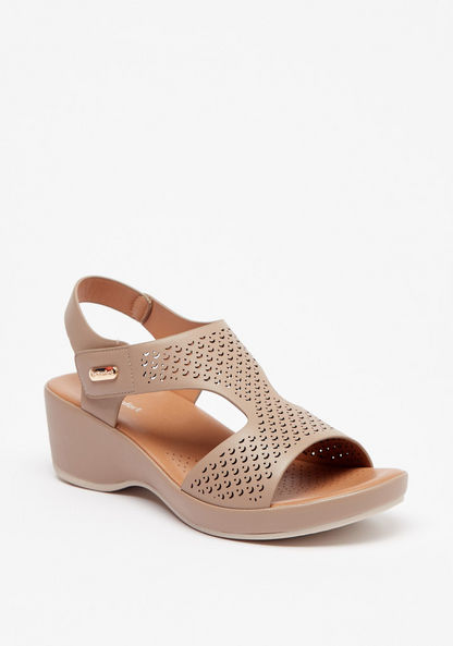 Le Confort Cutout Detail Sandal with Wedge Heels-Women%27s Heel Sandals-image-1