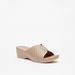 Le Confort Perforated Slip-On Sandals with Wedge Heels-Women%27s Heel Sandals-thumbnailMobile-1