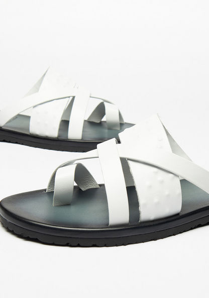 Duchini Men's Textured Slip-On Cross Strap Sandals-Men%27s Sandals-image-5