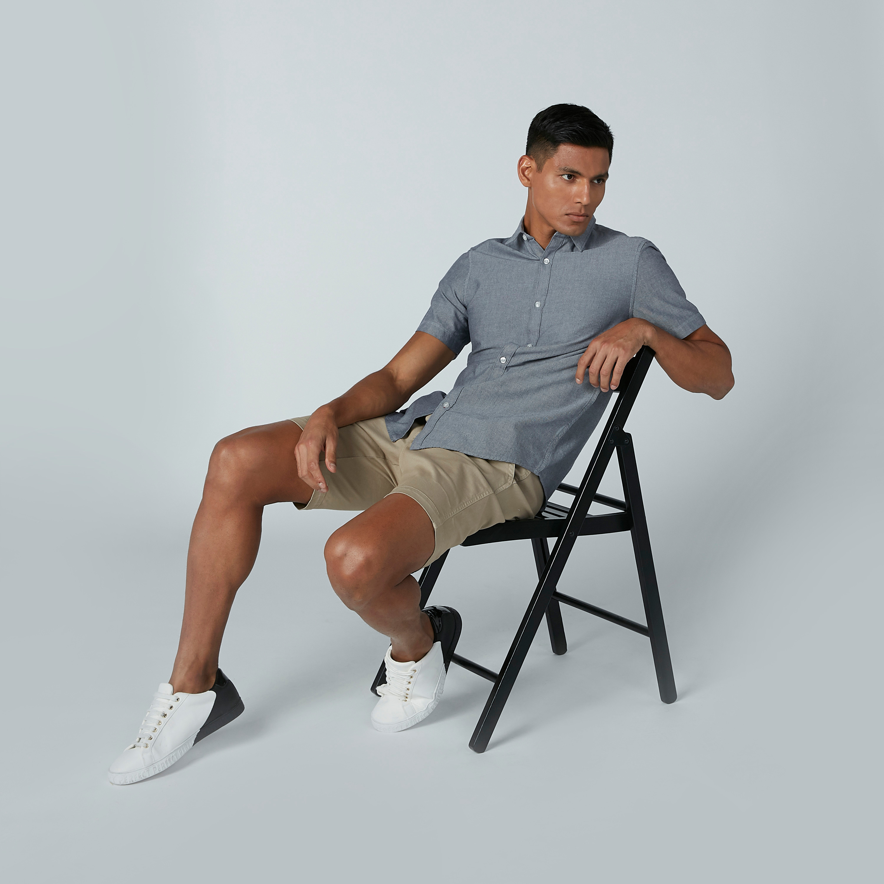 Plain Shirt with Short Sleeves-men-clothing-shirts-image-2