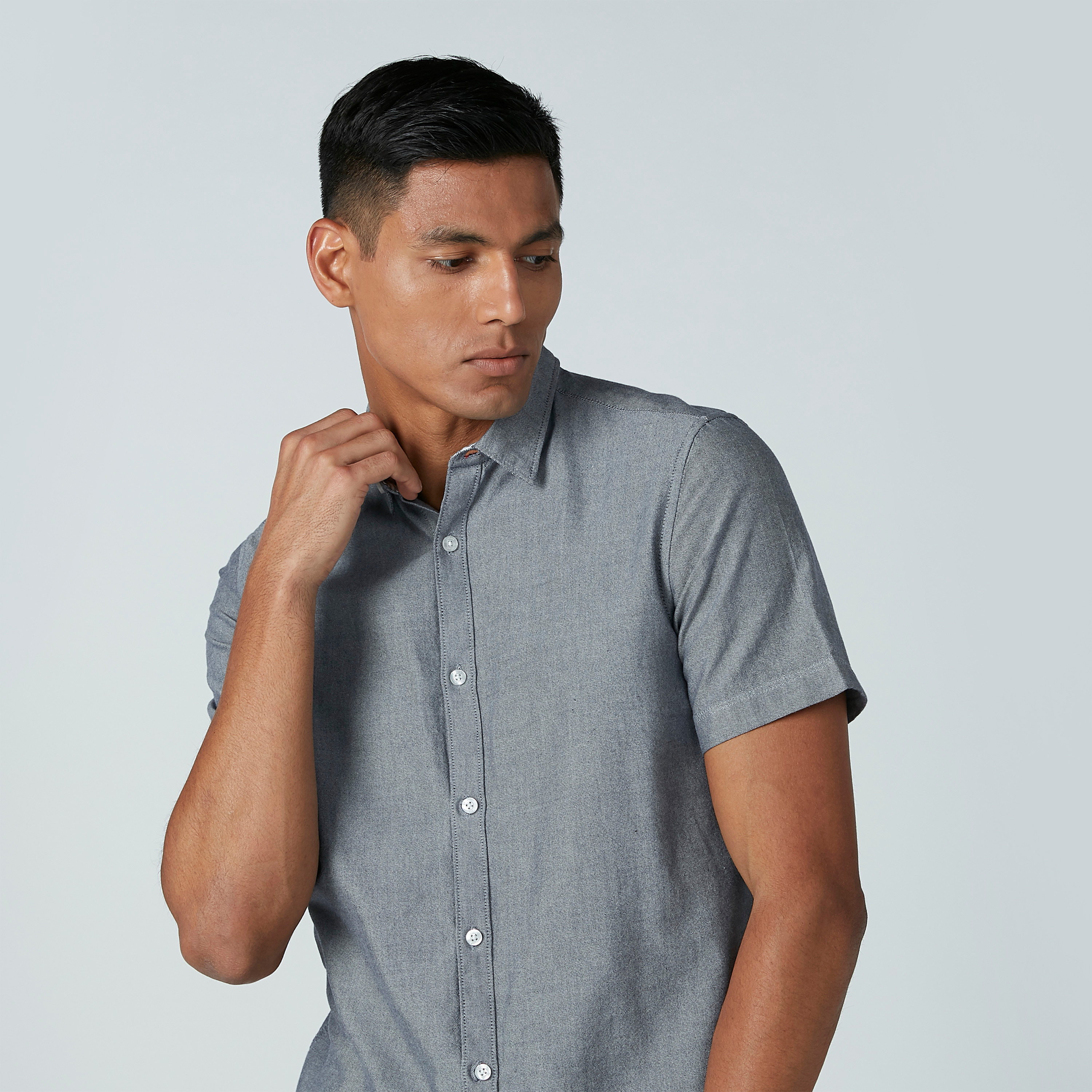 Plain Shirt with Short Sleeves-men-clothing-shirts-image-3