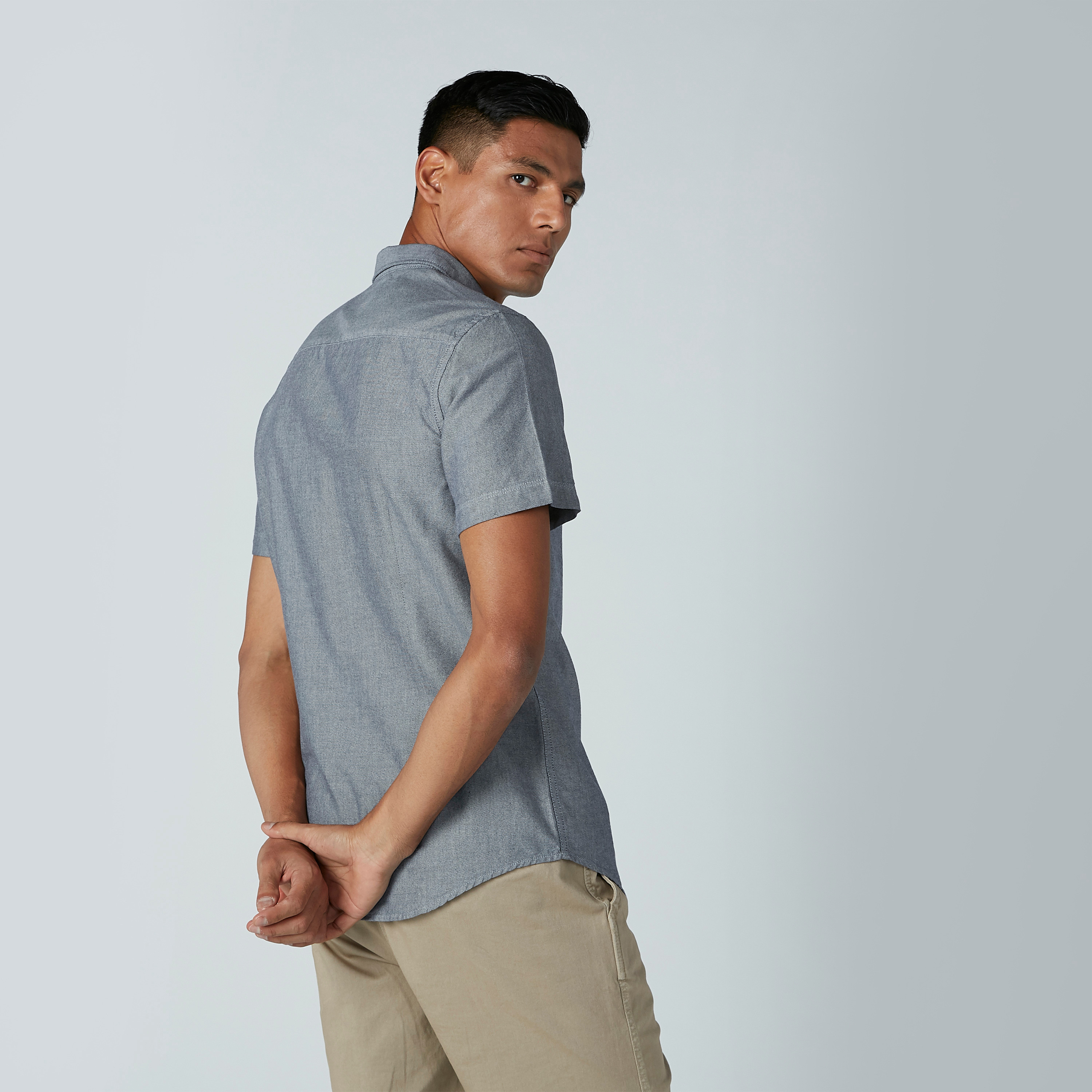 Plain Shirt with Short Sleeves-men-clothing-shirts-image-4