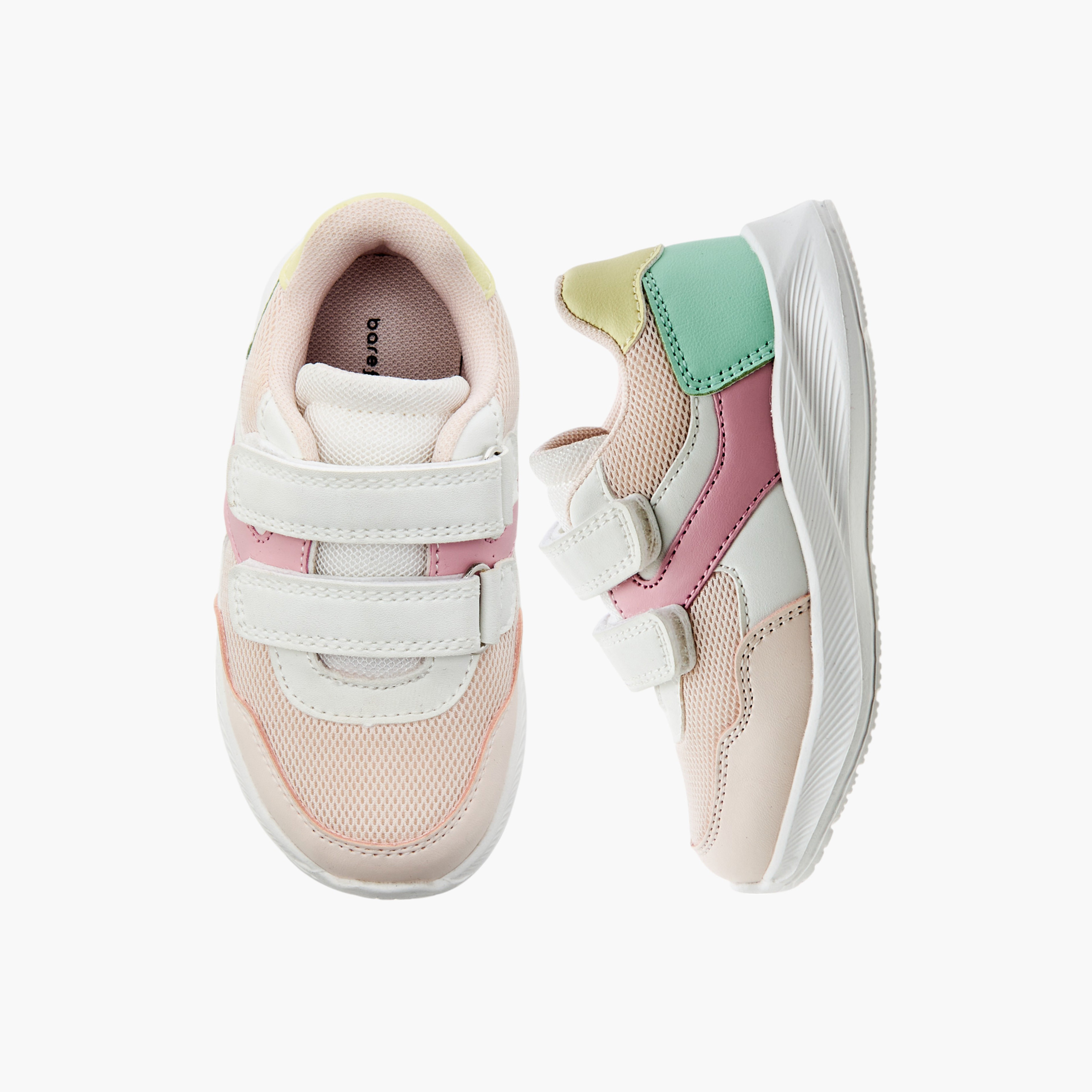 Barefeet Panelled Ankle Sneakers with Hook and Loop Closure-girls-shoes-sneakers-image-1