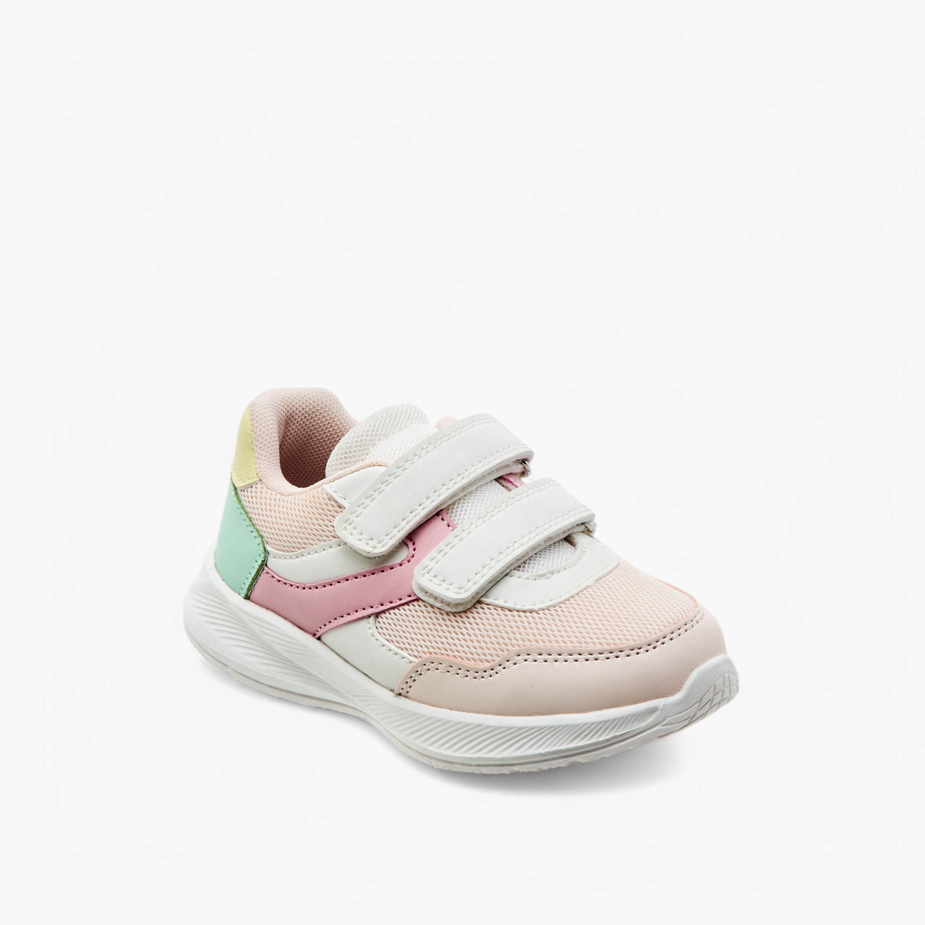 Barefeet Panelled Ankle Sneakers with Hook and Loop Closure-girls-shoes-sneakers-image-7