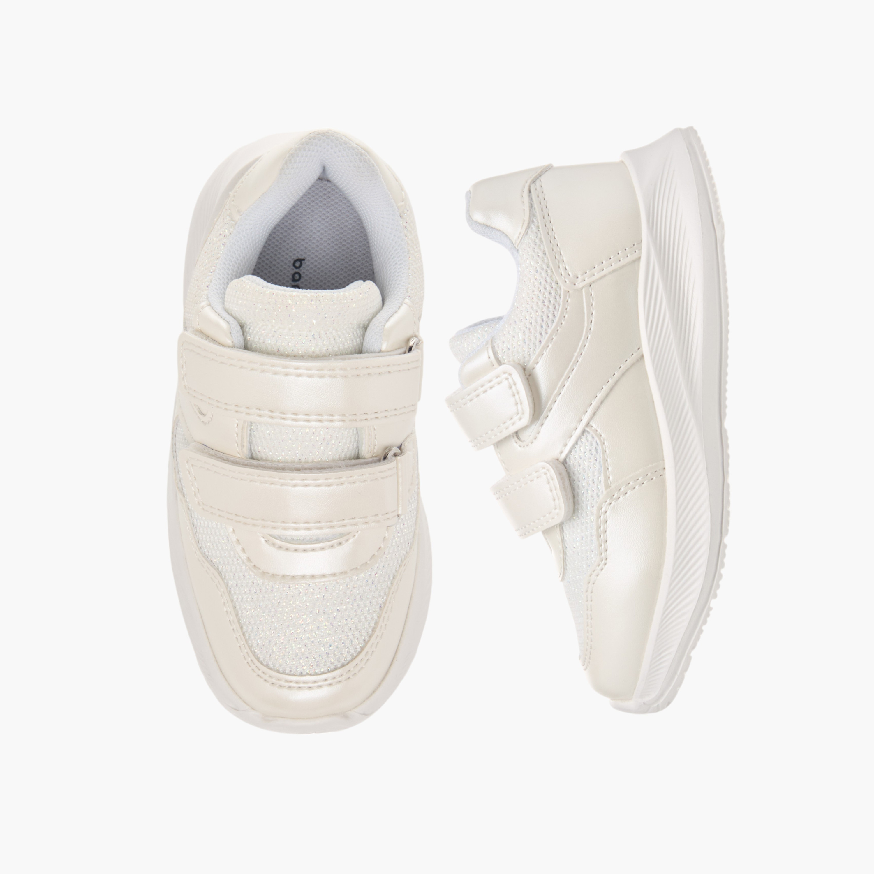 Barefeet Panelled Ankle Sneakers with Hook and Loop Closure-girls-shoes-sneakers-image-1