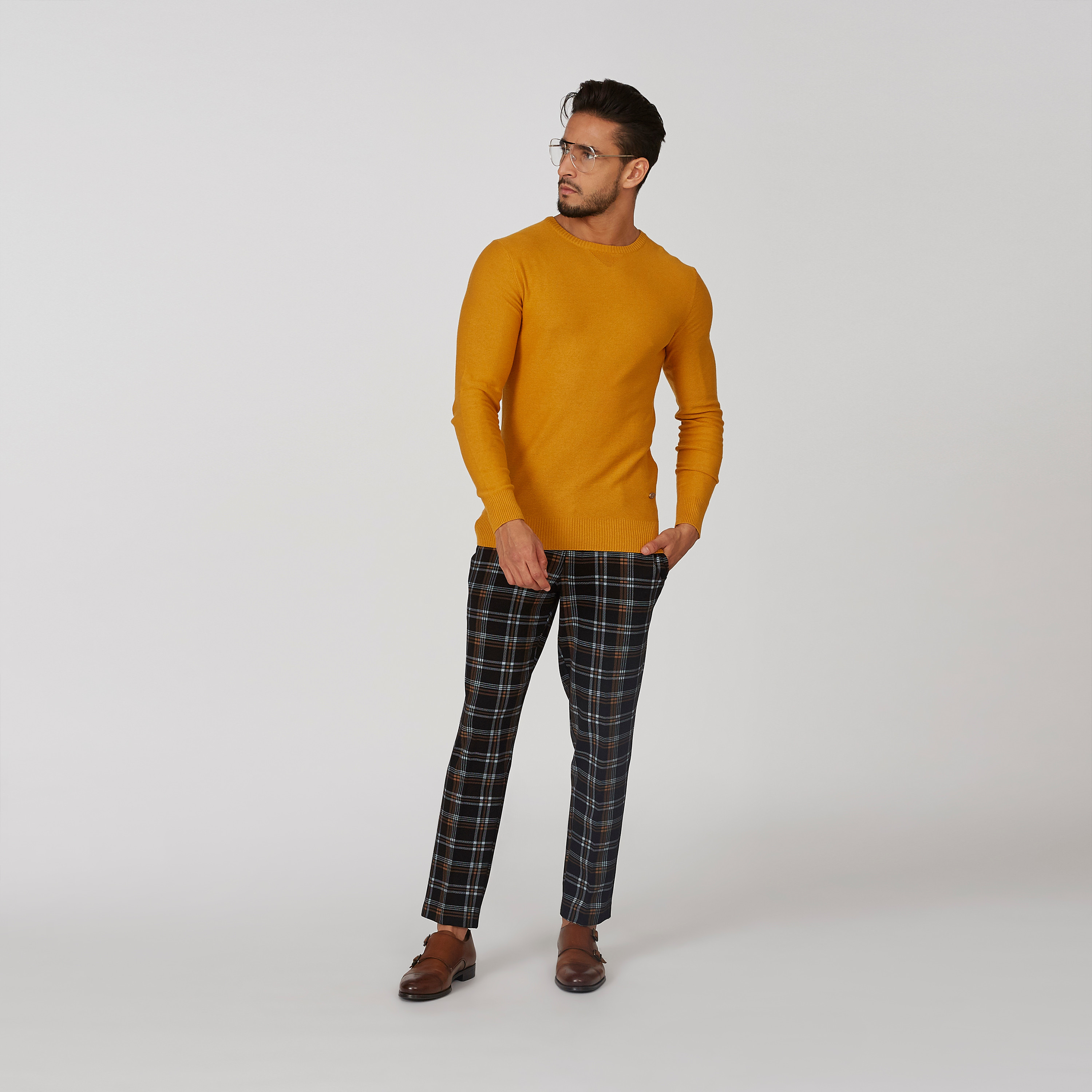 كنزة بارزة الملمس بياقة مستديرة وأكمام طويلة-men-clothing-sweatersandpullovers-image-7