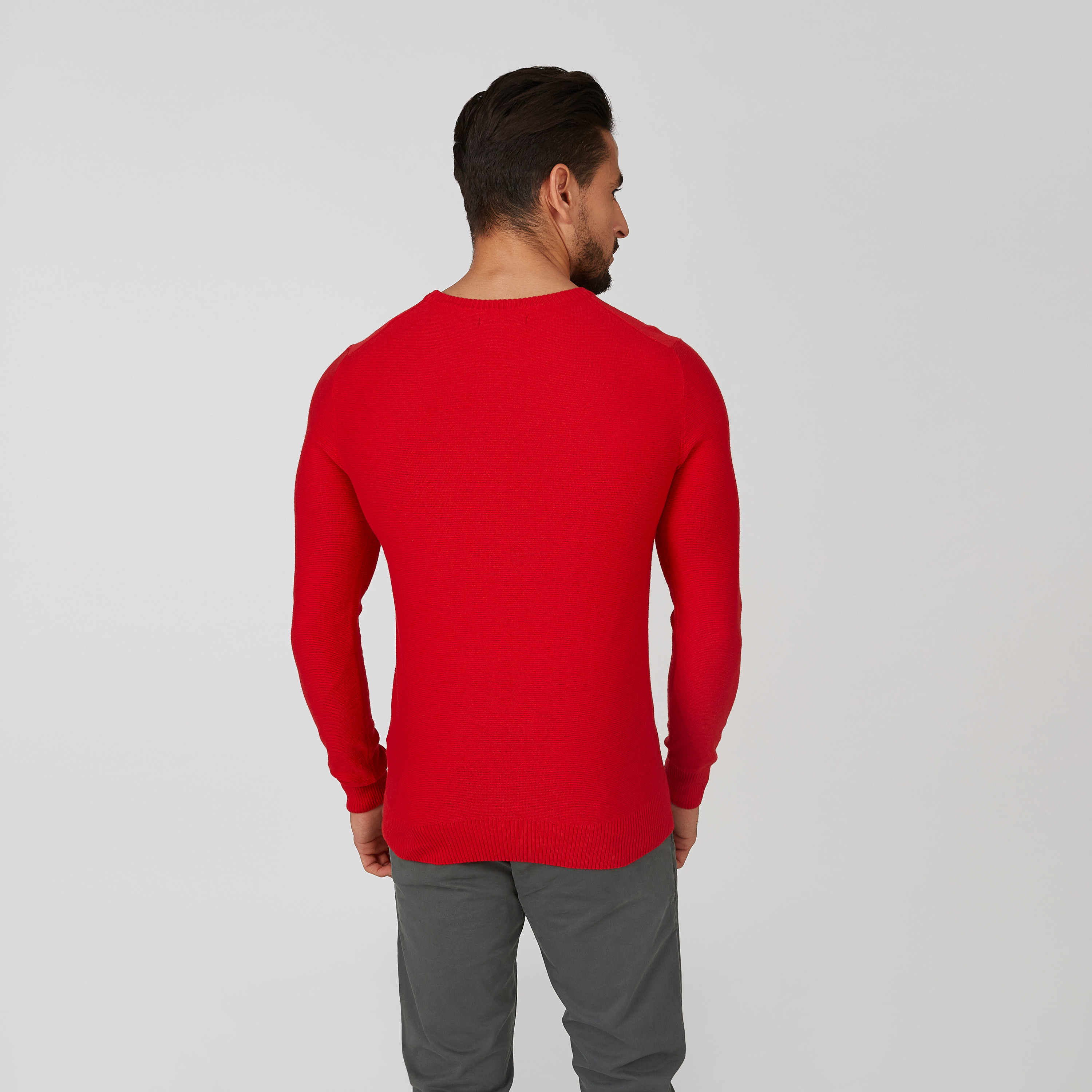 كنزة بارزة الملمس بياقة مستديرة وأكمام طويلة-men-clothing-sweatersandpullovers-image-12