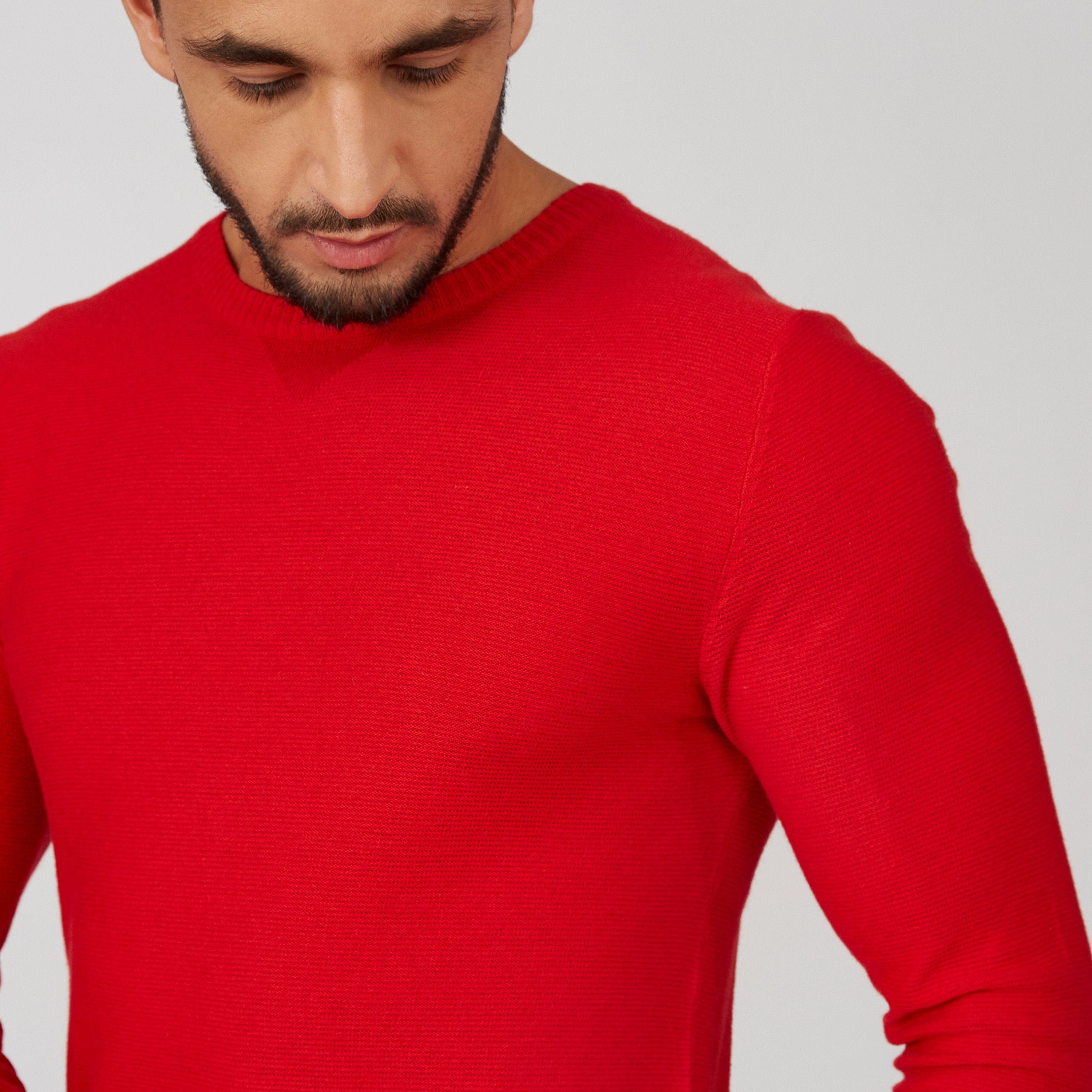 كنزة بارزة الملمس بياقة مستديرة وأكمام طويلة-men-clothing-sweatersandpullovers-image-13