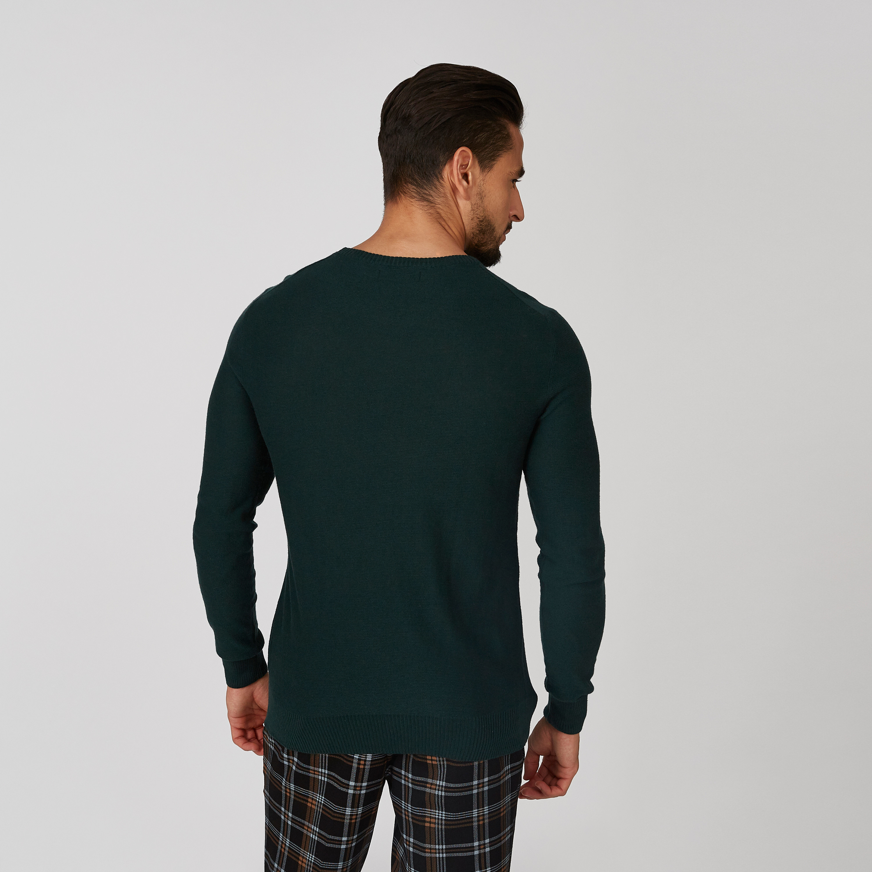كنزة بارزة الملمس بياقة مستديرة وأكمام طويلة-men-clothing-sweatersandpullovers-image-18