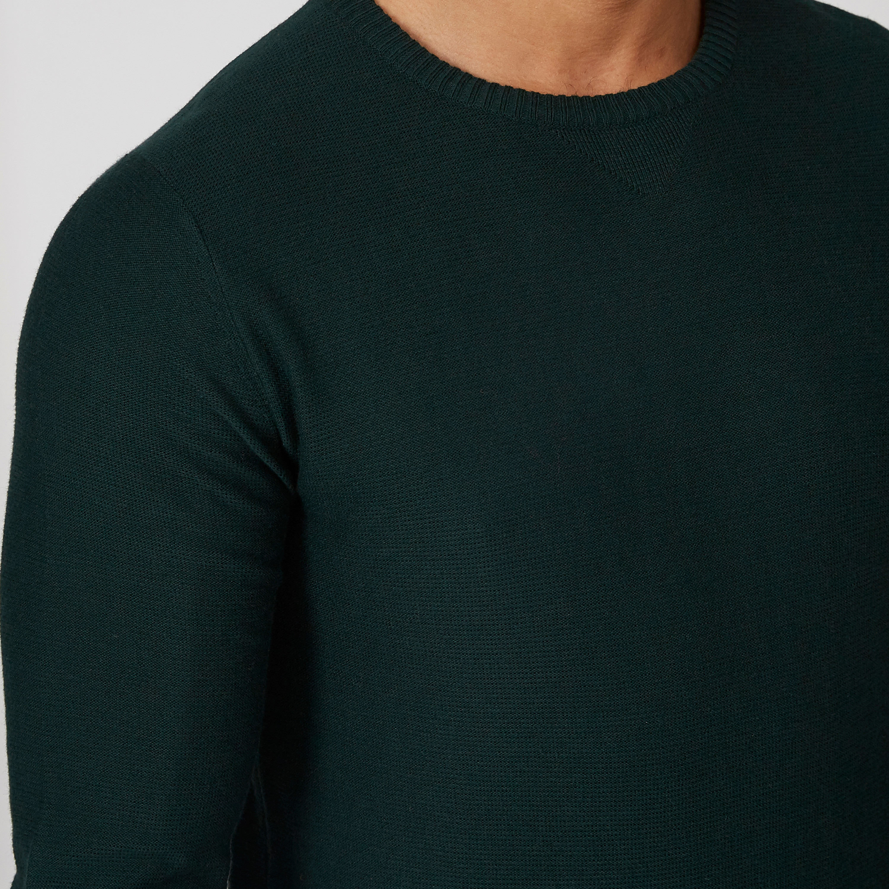 كنزة بارزة الملمس بياقة مستديرة وأكمام طويلة-men-clothing-sweatersandpullovers-image-19