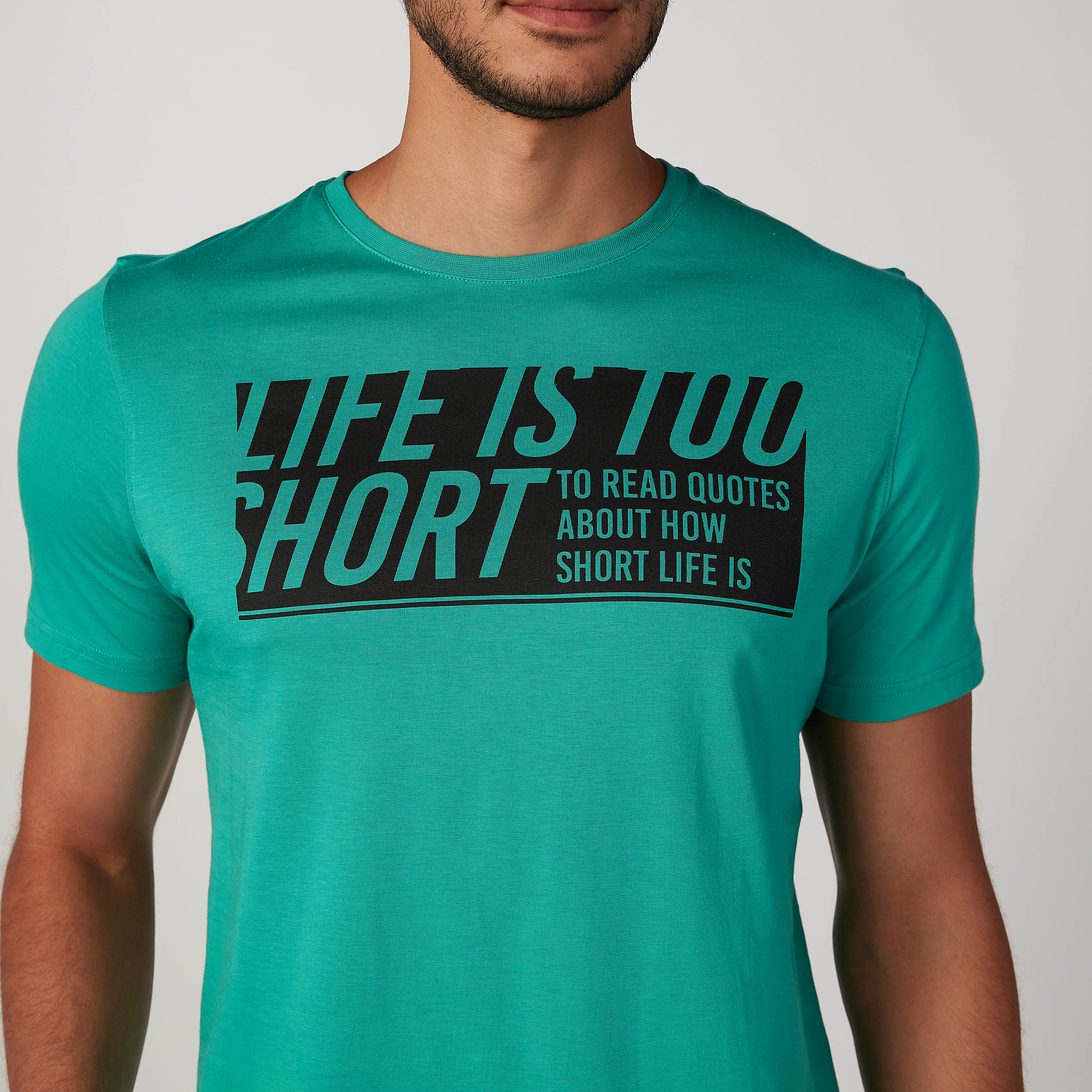 Slim Fit Printed T-shirt with Crew Neck and Short Sleeves-men-clothing-tshirtsandpolos-tshirts-image-3
