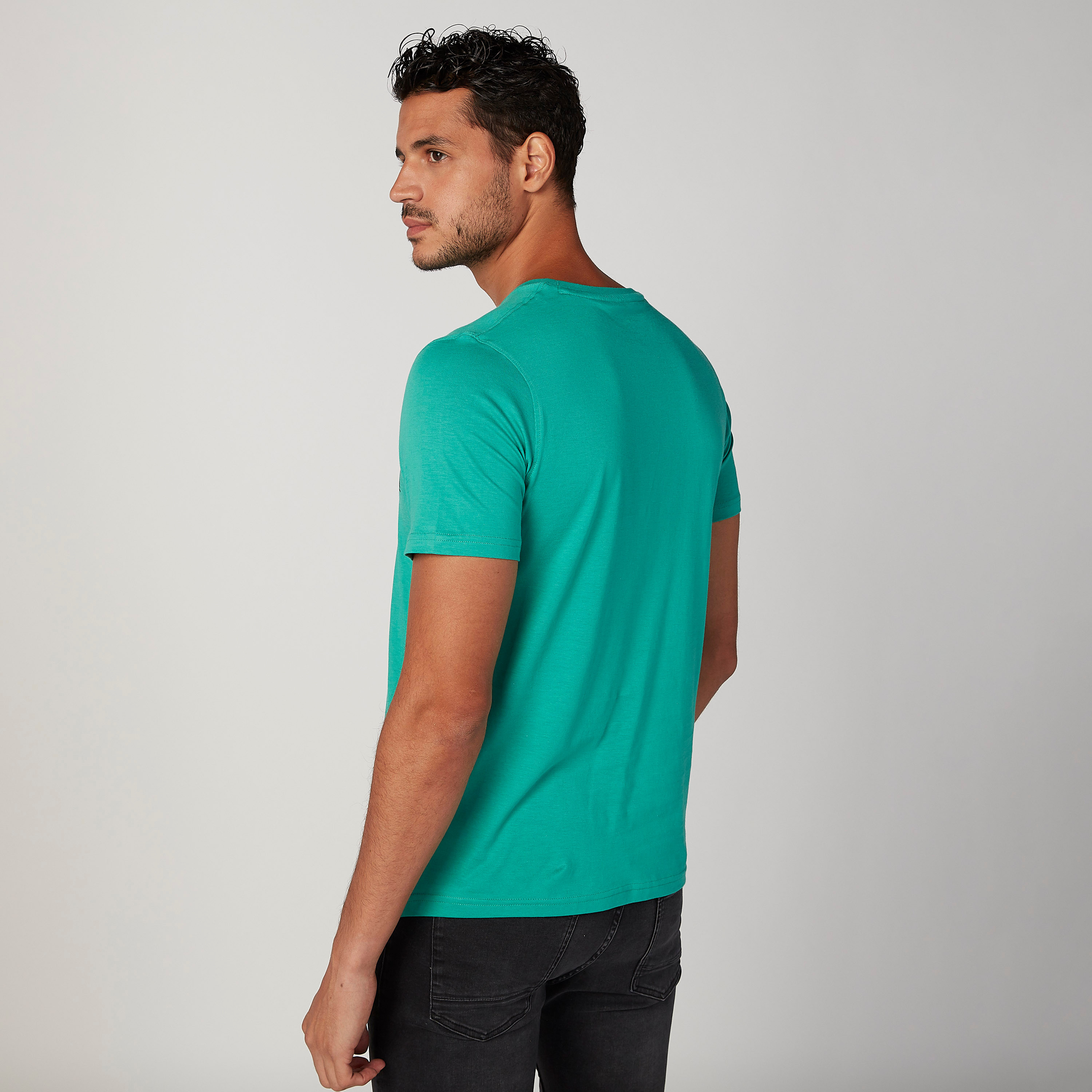 Slim Fit Printed T-shirt with Crew Neck and Short Sleeves-men-clothing-tshirtsandpolos-tshirts-image-4