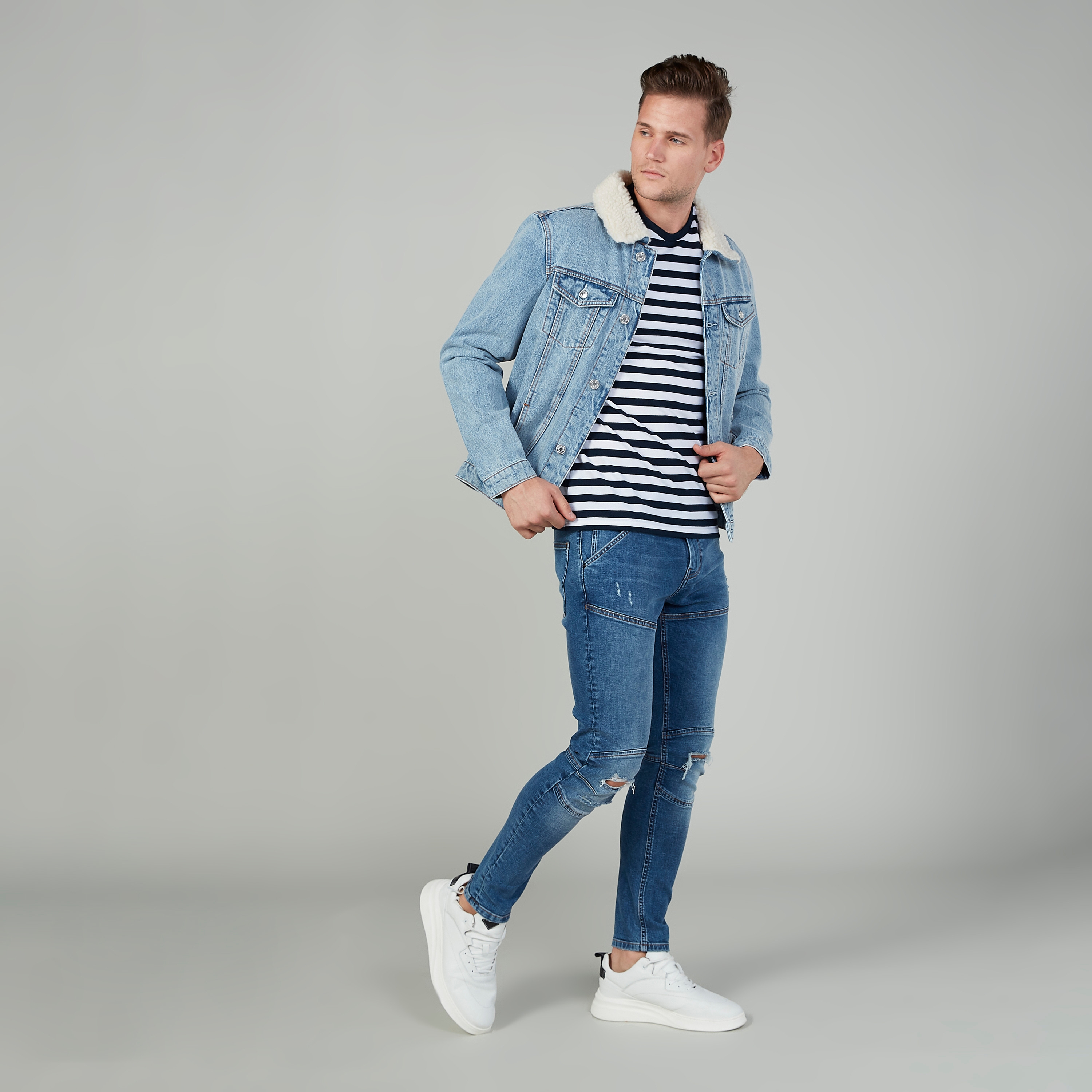 Sustainable Slim Fit Striped Crew Neck T-shirt with Short Sleeves-men-clothing-tshirtsandpolos-tshirts-image-2