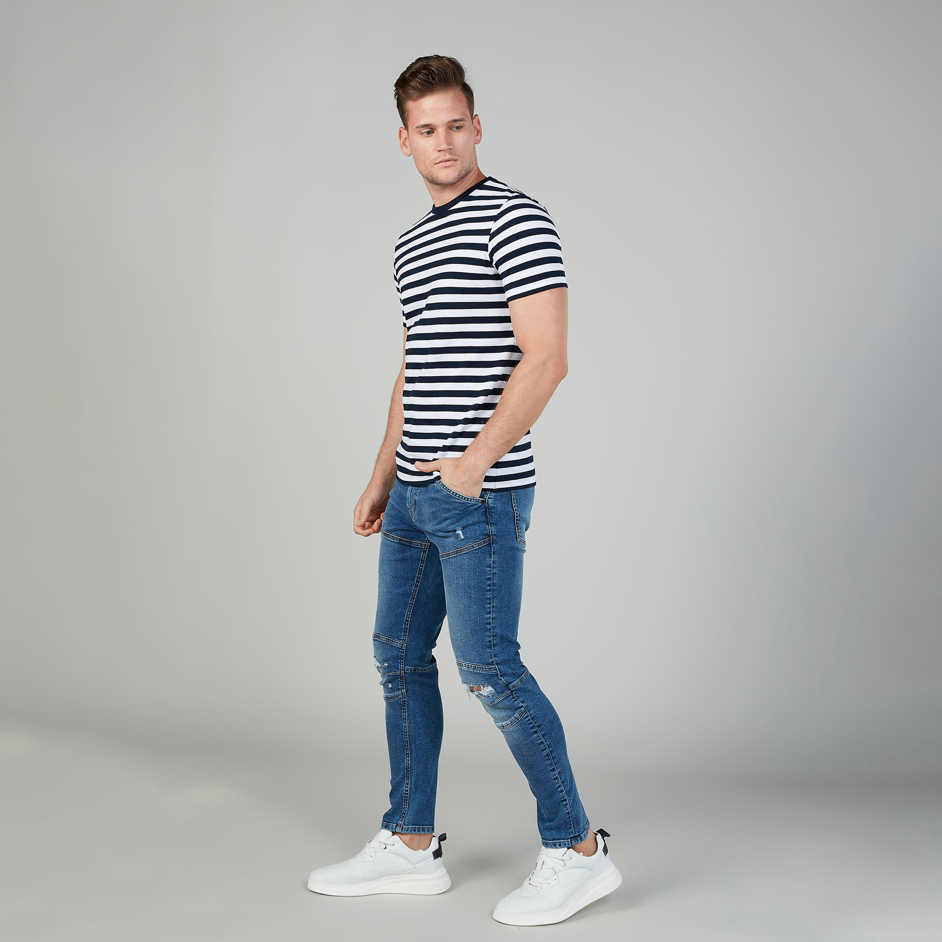 Sustainable Slim Fit Striped Crew Neck T-shirt with Short Sleeves-men-clothing-tshirtsandpolos-tshirts-image-4