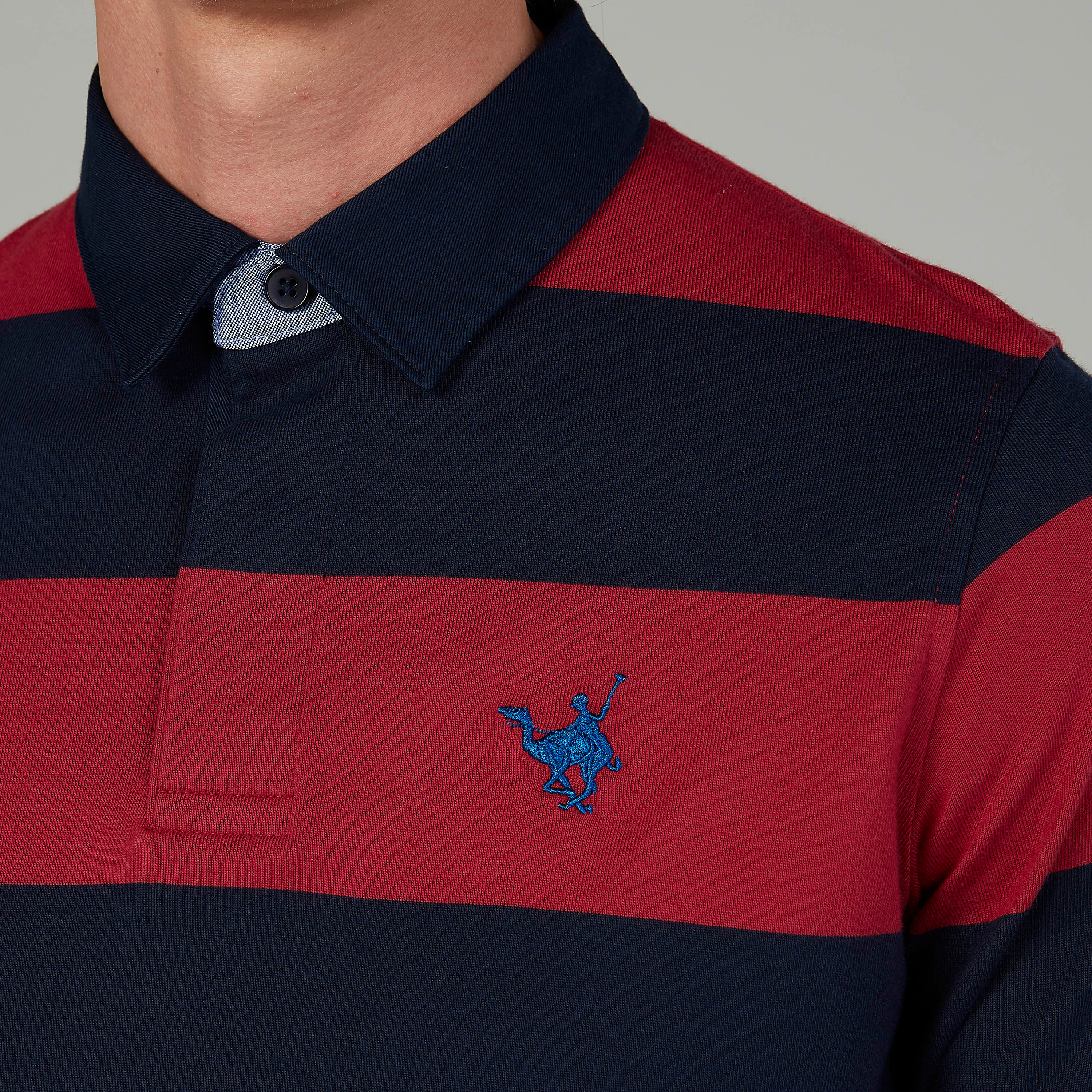 Slim Fit Striped Polo T-shirt with Long Sleeves-men-clothing-tshirtsandpolos-polos-image-3