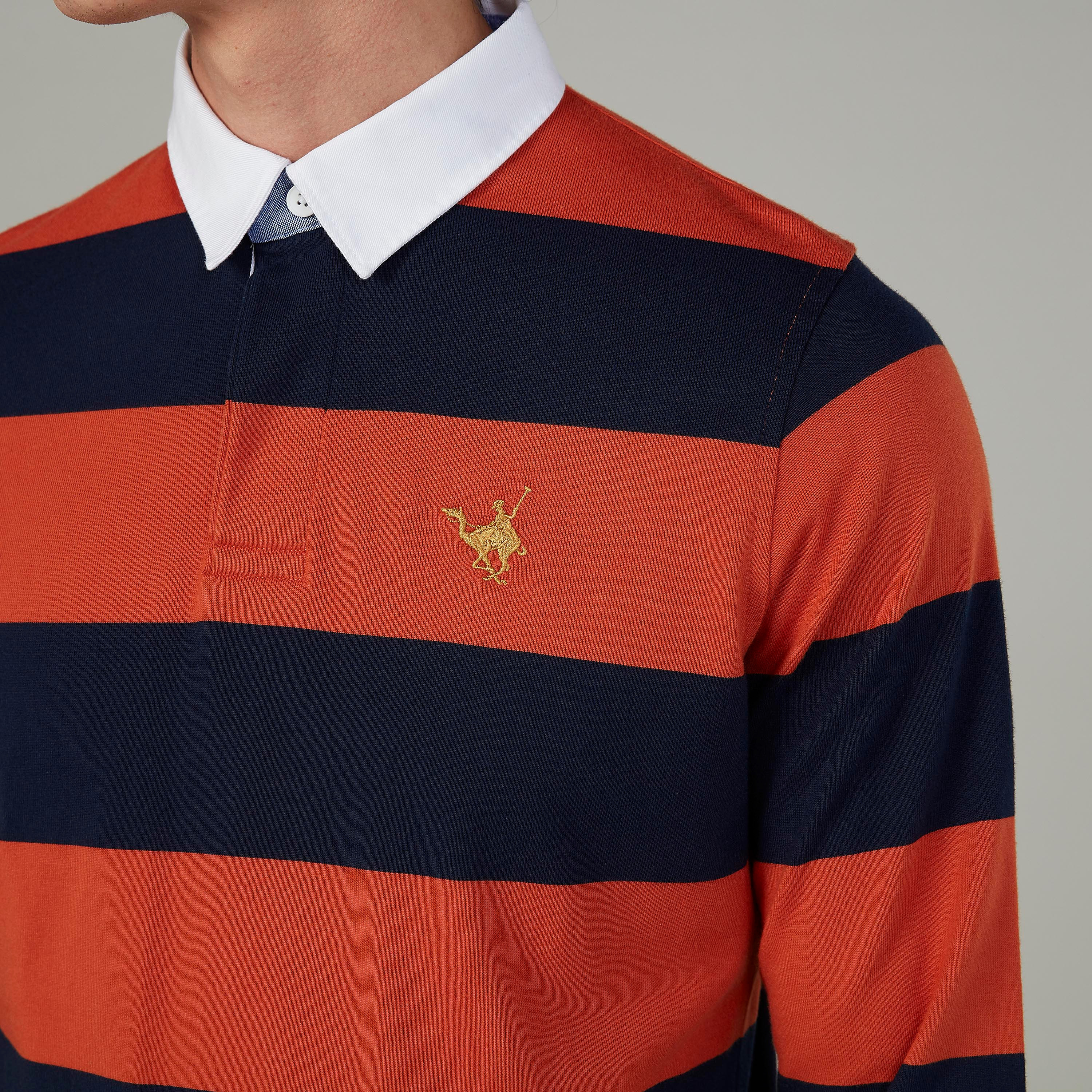 تيشيرت بولو سليم مقلّم بأكمام طويلة-men-clothing-tshirtsandpolos-polos-image-8