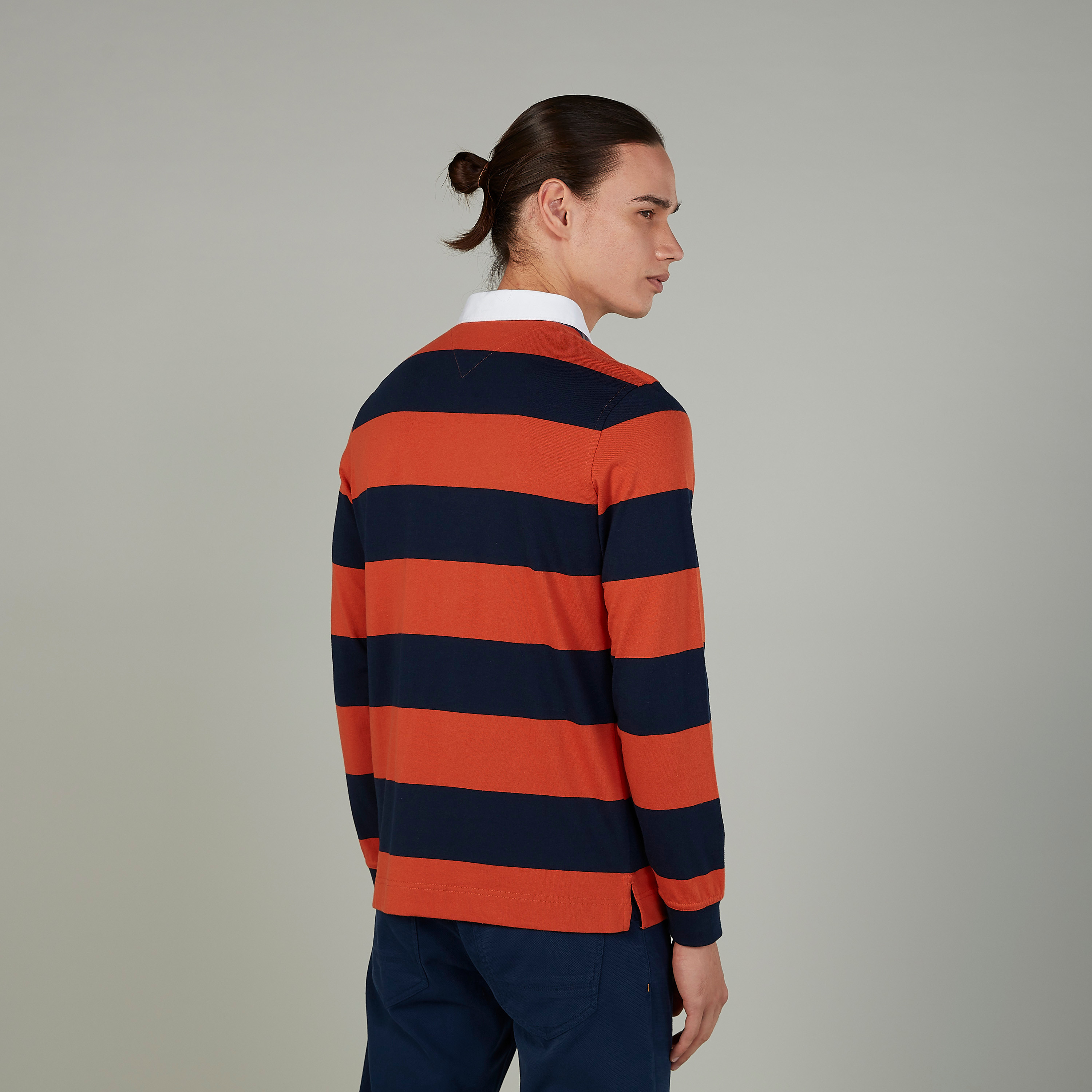 تيشيرت بولو سليم مقلّم بأكمام طويلة-men-clothing-tshirtsandpolos-polos-image-9