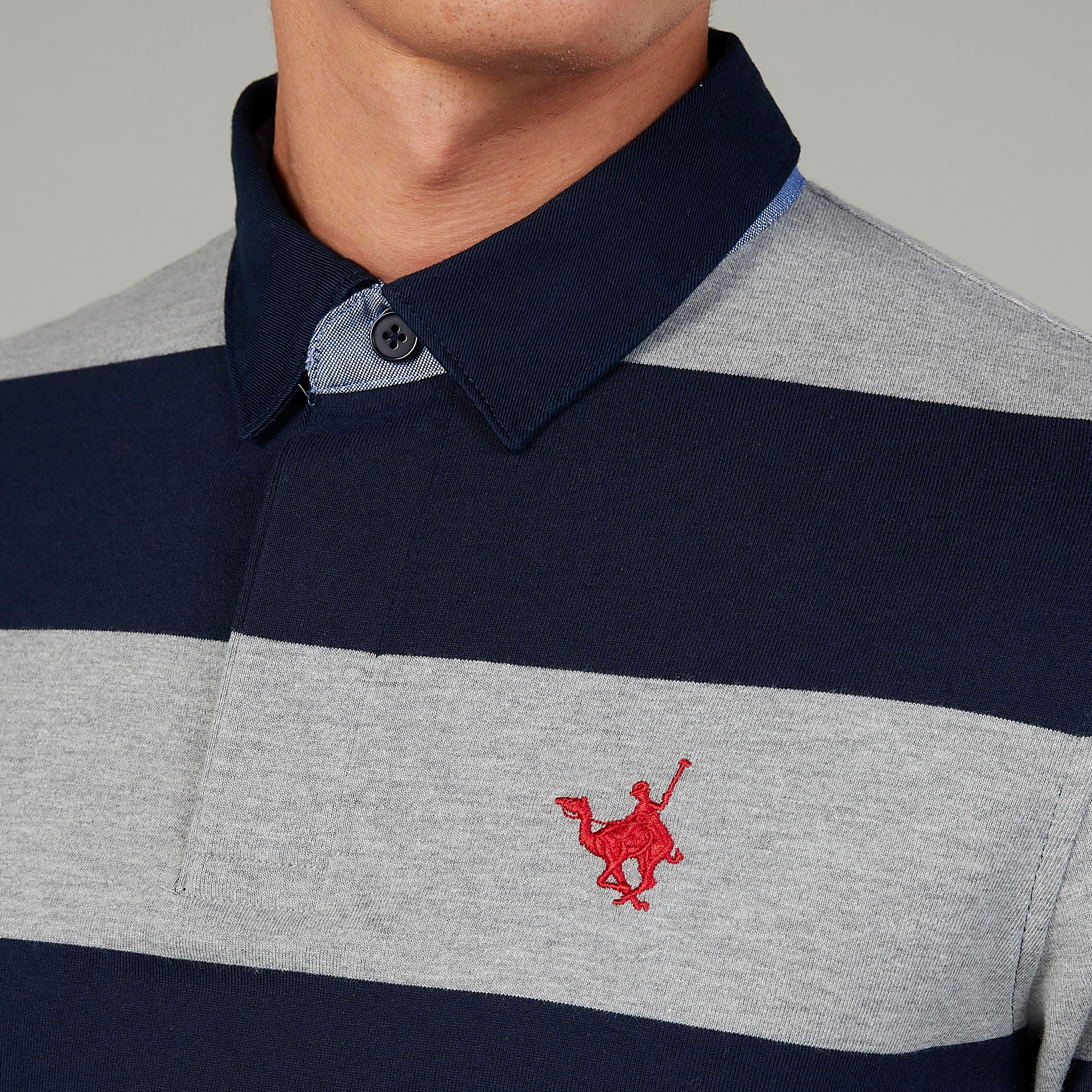 تيشيرت بولو سليم مقلّم بأكمام طويلة-men-clothing-tshirtsandpolos-polos-image-13