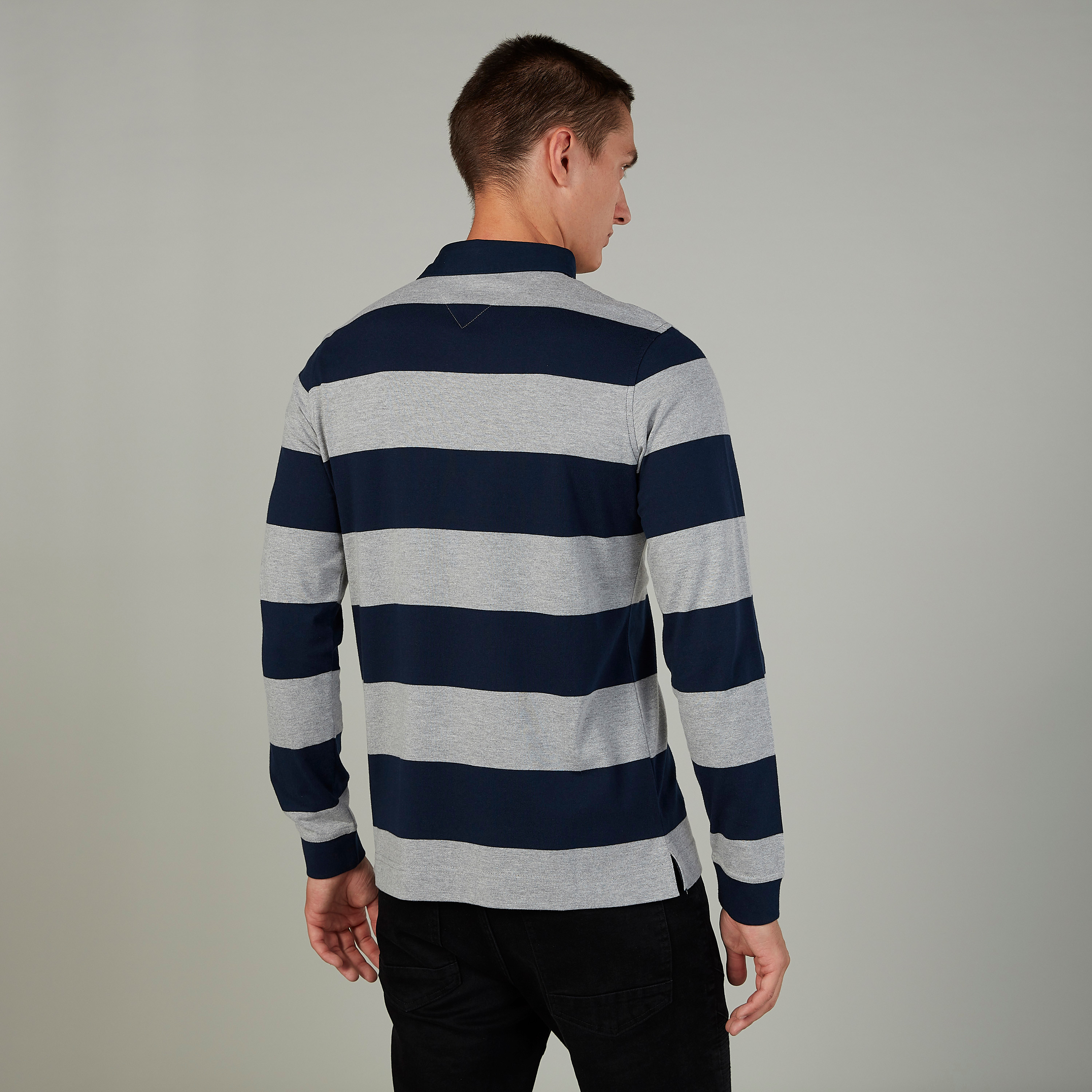 تيشيرت بولو سليم مقلّم بأكمام طويلة-men-clothing-tshirtsandpolos-polos-image-14