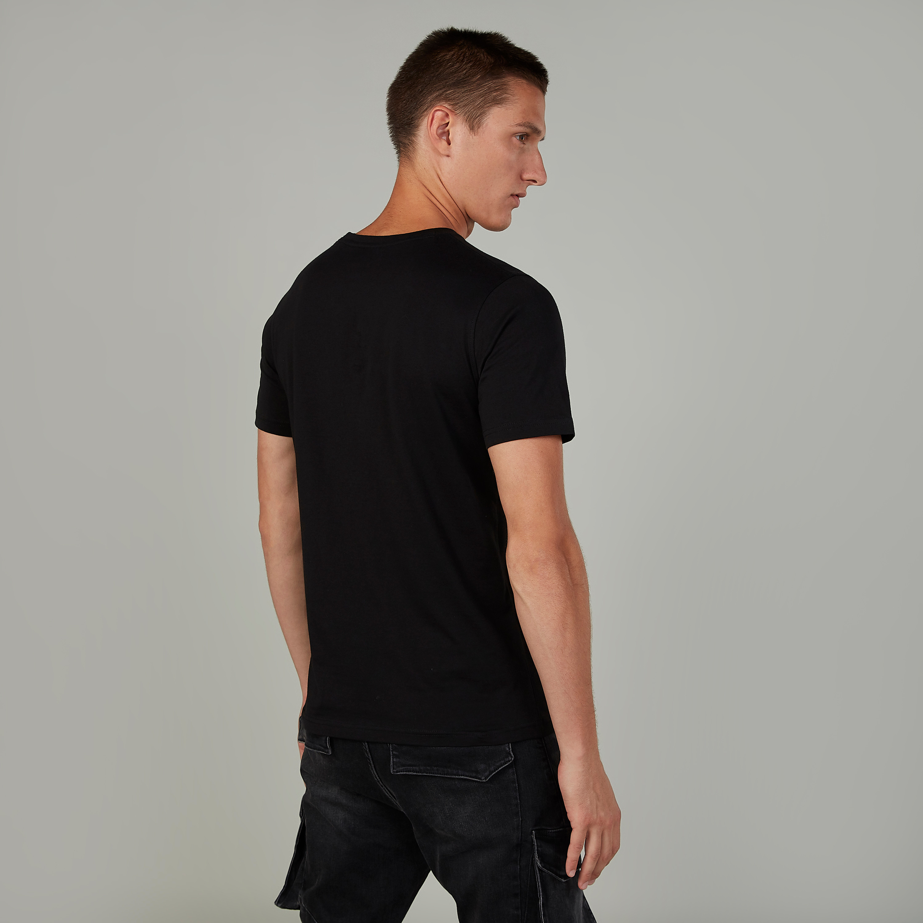 Slim Fit Printed Crew Neck T-shirt with Short Sleeves-men-clothing-tshirtsandpolos-tshirts-image-4