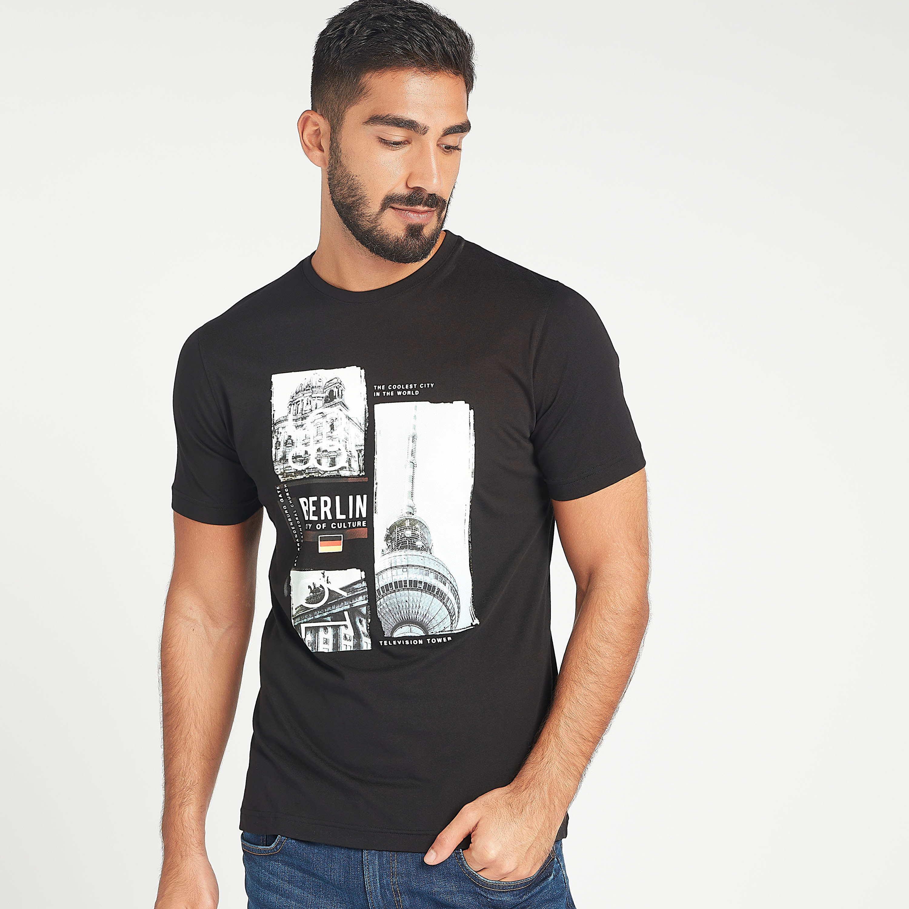 Mens slim fit graphic best sale t shirts