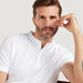 Solid T-shirt with Henley Collar and Short Sleeves-T Shirts-thumbnail-2