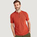 Solid T-shirt with Henley Collar and Short Sleeves-T Shirts-thumbnail-0