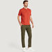 Solid T-shirt with Henley Collar and Short Sleeves-T Shirts-thumbnail-1
