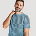 Striped Crew Neck T-shirt with Short Sleeves-T Shirts-thumbnail-2