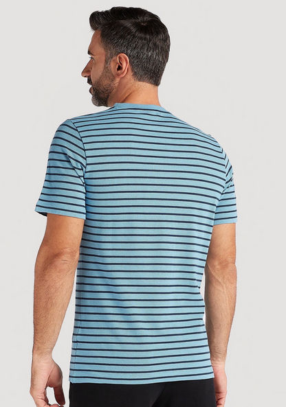 Striped Crew Neck T-shirt with Short Sleeves-T Shirts-image-3