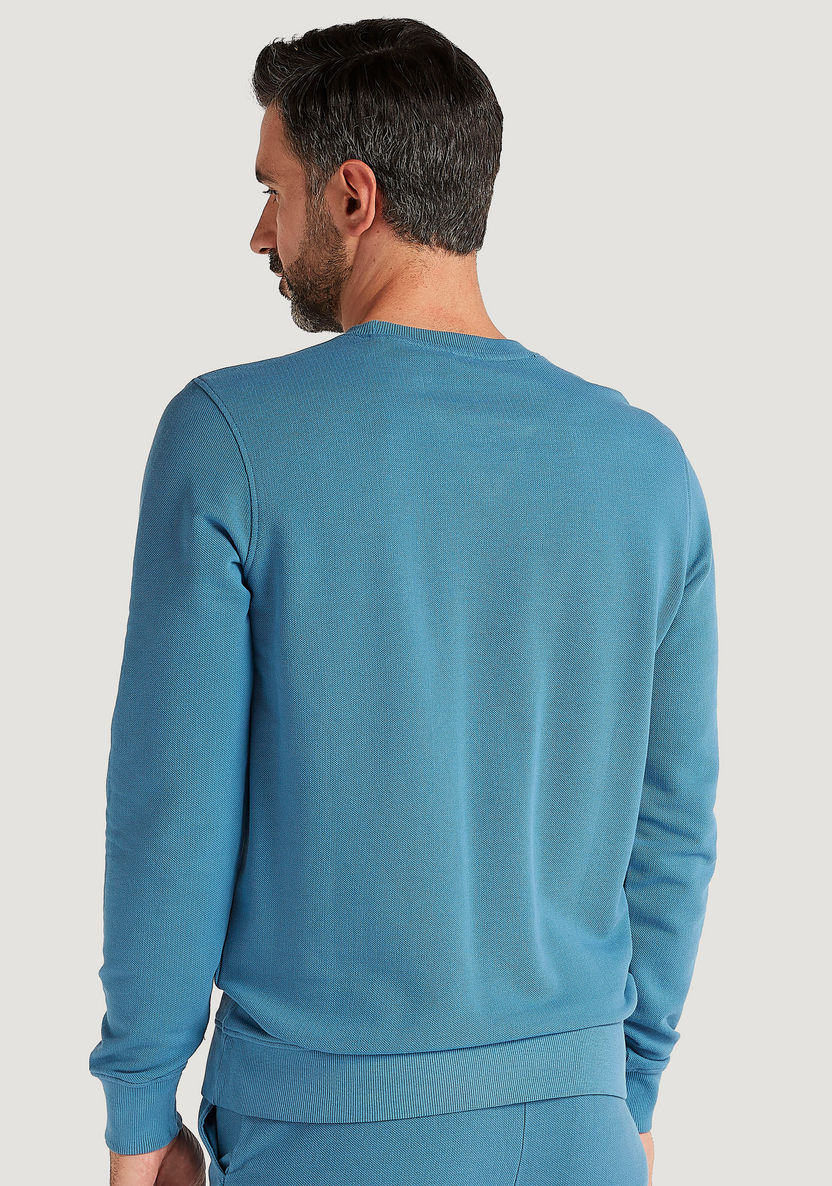Solid Sweatshirt with Long Sleeves and Crew Neck-Hoodies and Sweatshirts-image-3