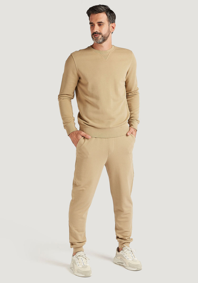 Solid Sweatshirt with Long Sleeves and Crew Neck-Hoodies and Sweatshirts-image-1