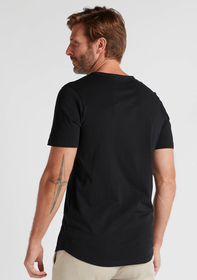 Solid T-shirt with Short Sleeves-T Shirts-image-3
