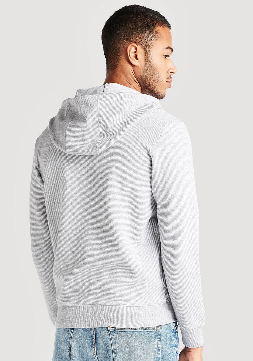 Solid Zip Through Hooded Jacket with Kangaroo Pocket-Hoodies and Sweatshirts-image-3